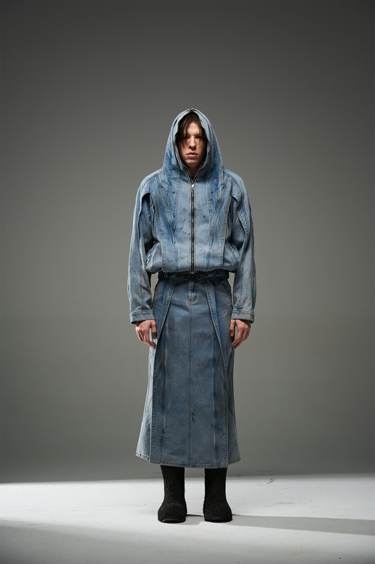 Blindnoplan BLINDNOPLAN 24SS Mud dye splash-ink hooded Mask