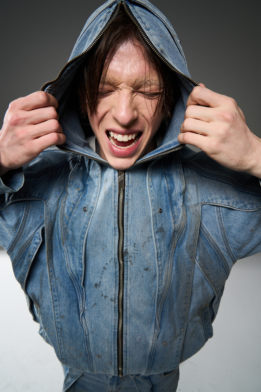 Blindnoplan BLINDNOPLAN 24SS Mud dye splash-ink hooded Mask