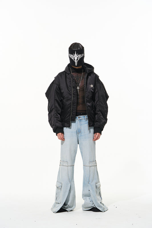 Blindnoplan BLINDNOPLAN 24AW High-end series jeans with double muzzle light coloured cargo pocket