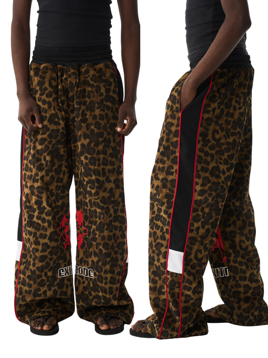 BLIND NO PLAN EXITMODE 26SS Retro Leopard Print Casual Straight Baggy Pants