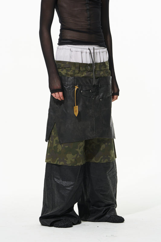 Blindnoplan BLINDNOPLAN 24AW High-end series multi-layer waistband visual contrast color splicing tag casual pants autumn