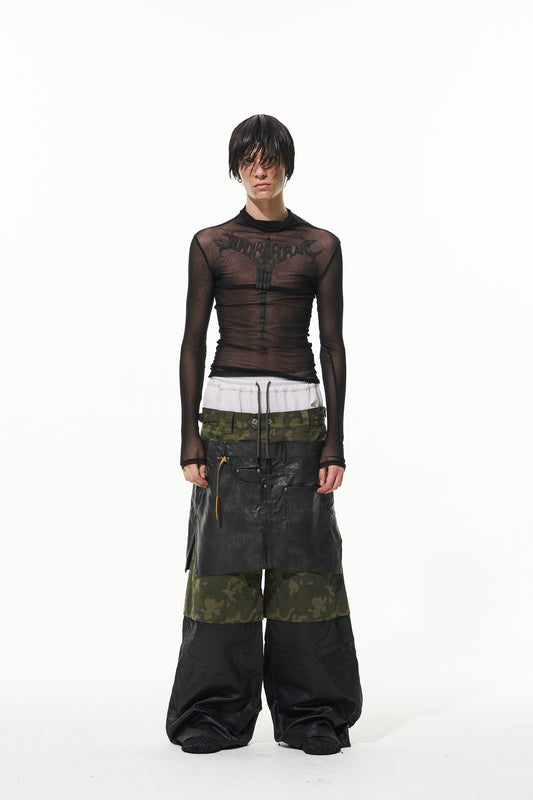 Blindnoplan BLINDNOPLAN 24AW High-end series multi-layer waistband visual contrast color splicing tag casual pants autumn