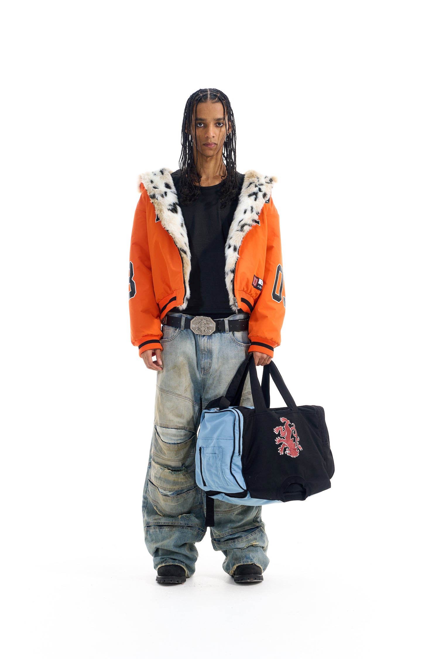 BLIND NO PLAN EXITMODE BY BLINDNOPLAN 25AW Reversible Plush Winter Jacket – Leopard Print
