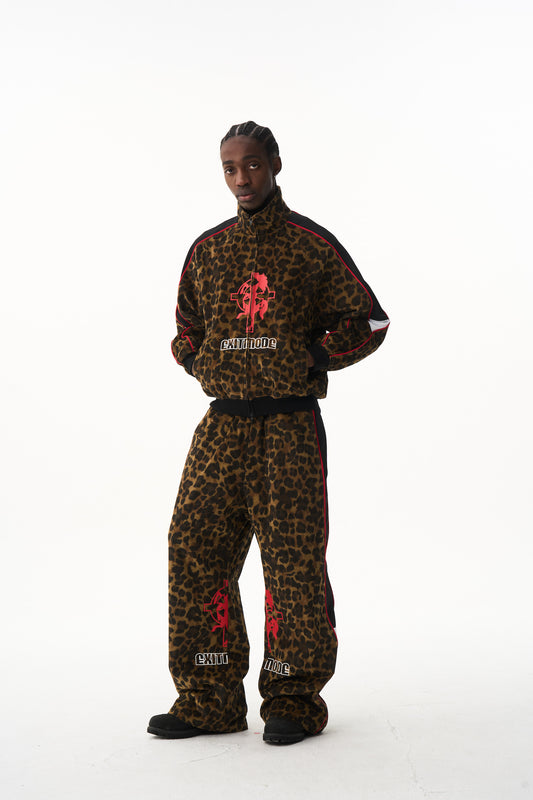 BLIND NO PLAN EXITMODE 26SS Retro American Leopard Print Long Sleeve Jacket