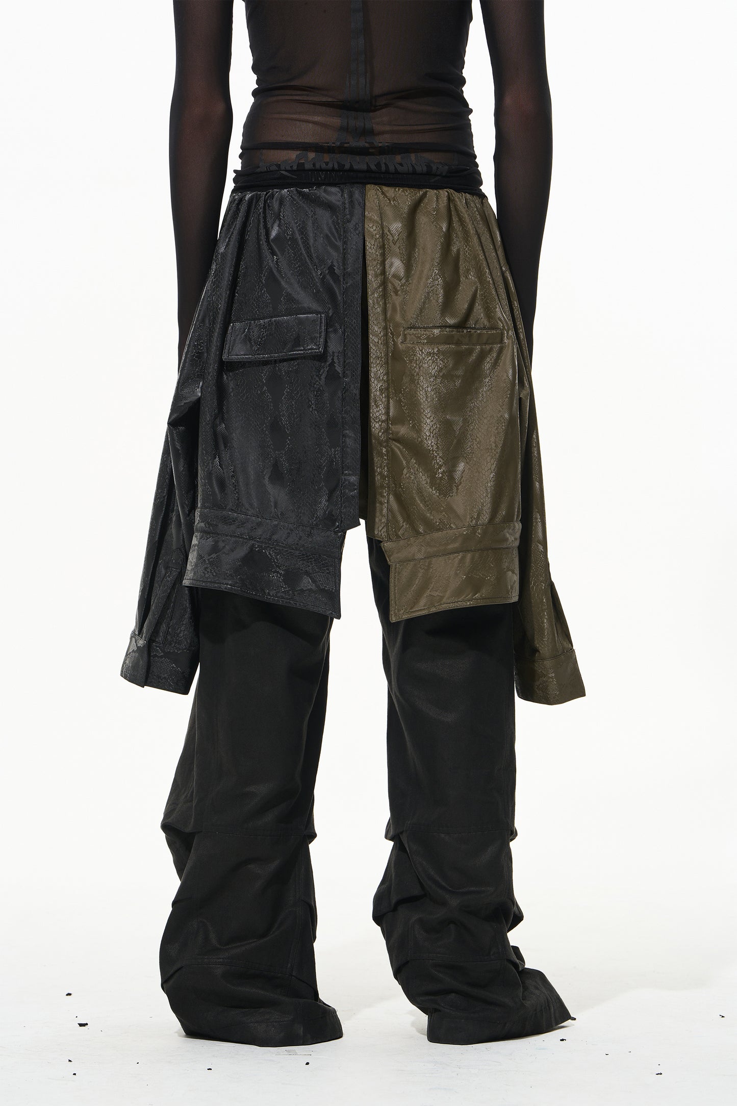 BLINDNOPLAN 24AW high-end collection with color contrast stitching fake two loose casual pants