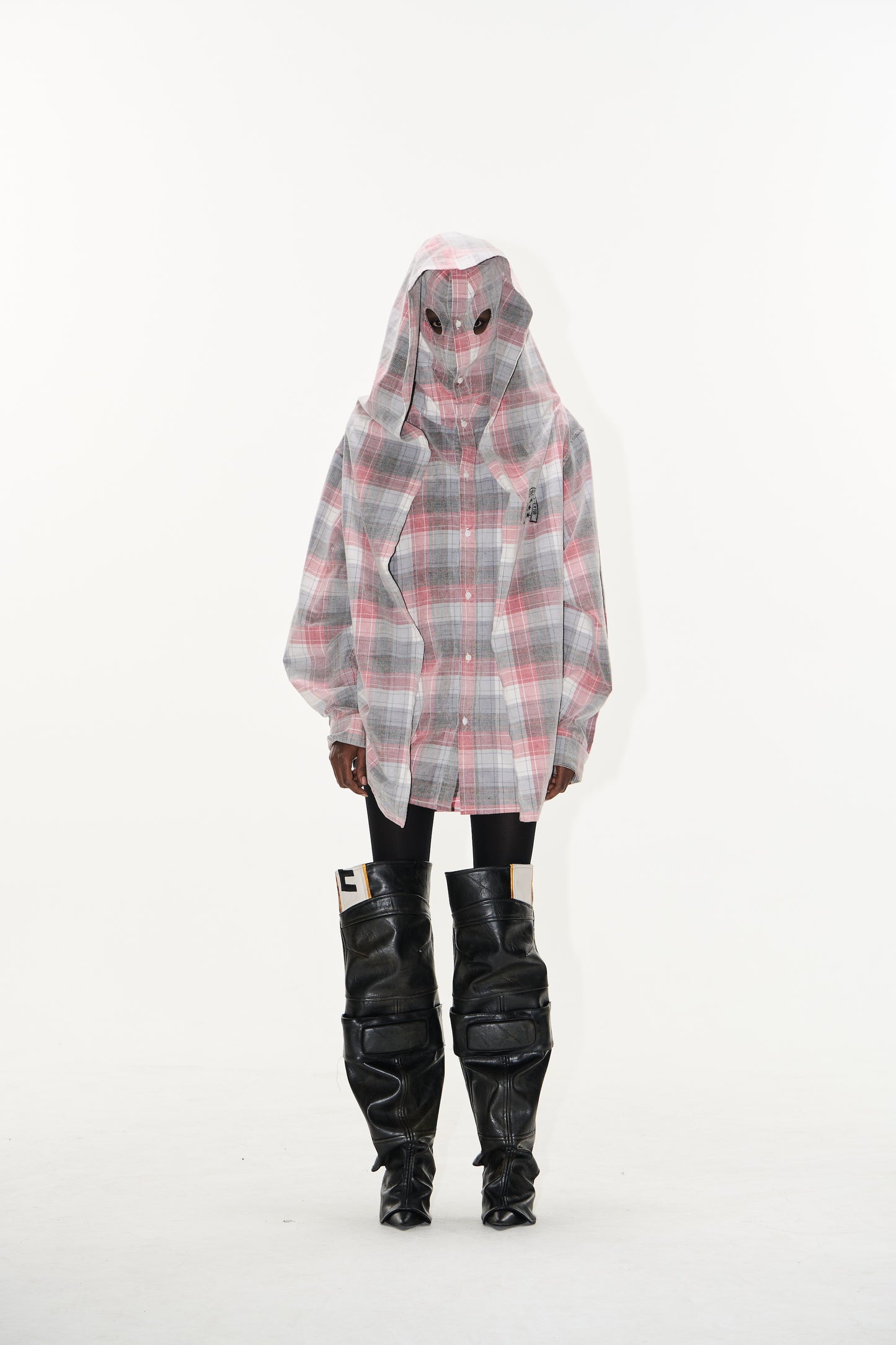 EXITMODE BY BLINDNOPLAN 25SS Washed cross horse Mask hoodie