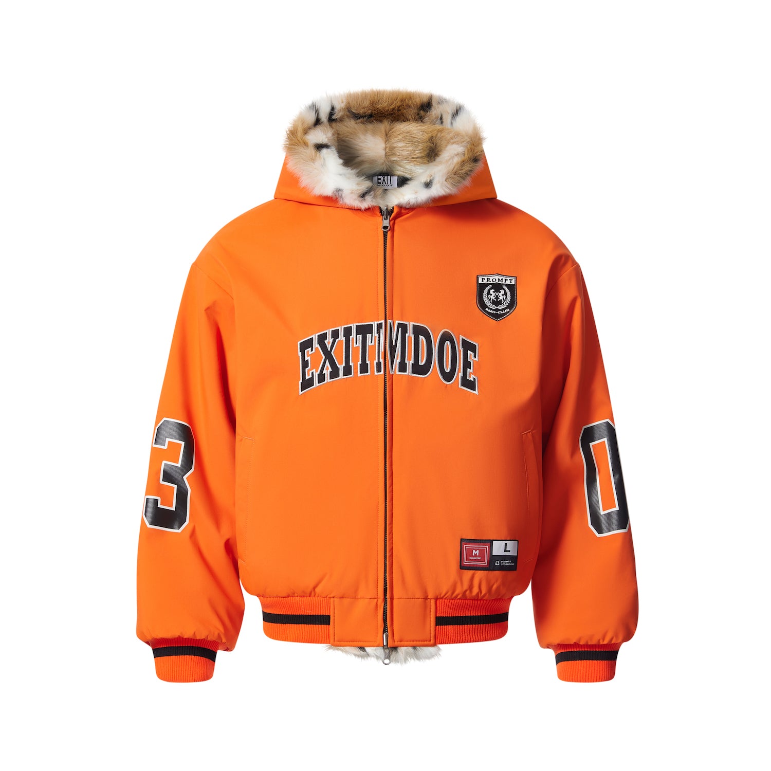 BLIND NO PLAN EXITMODE BY BLINDNOPLAN 25AW Reversible Plush Winter Jacket – Leopard Print Orange