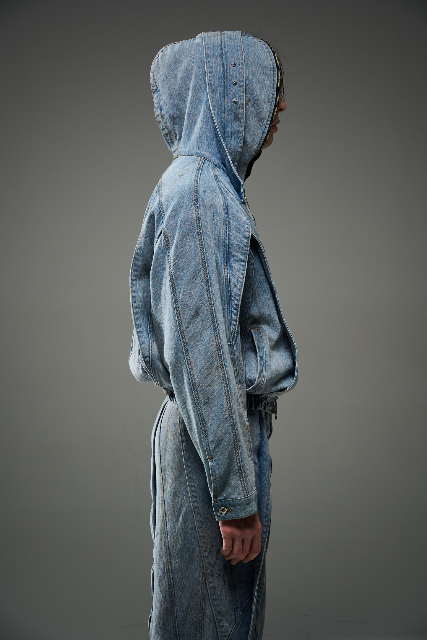 BLINDNOPLAN 24SS Mud dye splash-ink hooded Mask