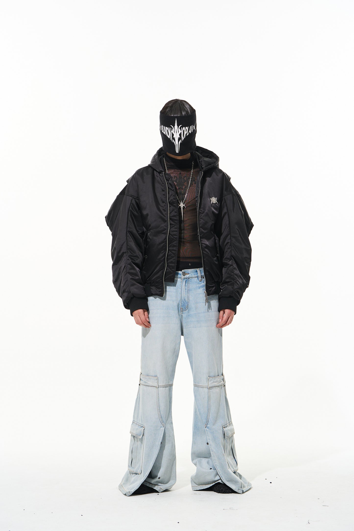 BLINDNOPLAN 24AW High-end series jeans with double muzzle light coloured cargo pocket