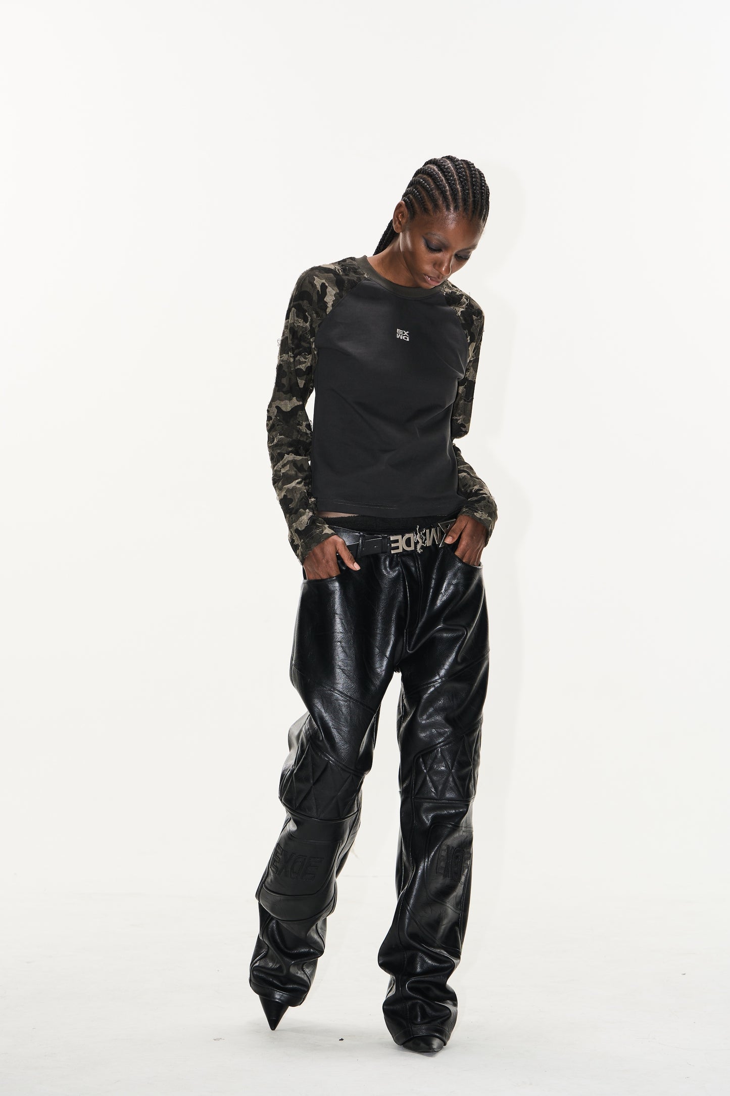 EXITMODE BY BLINDNOPLAN 25SS Cross horse leather pants