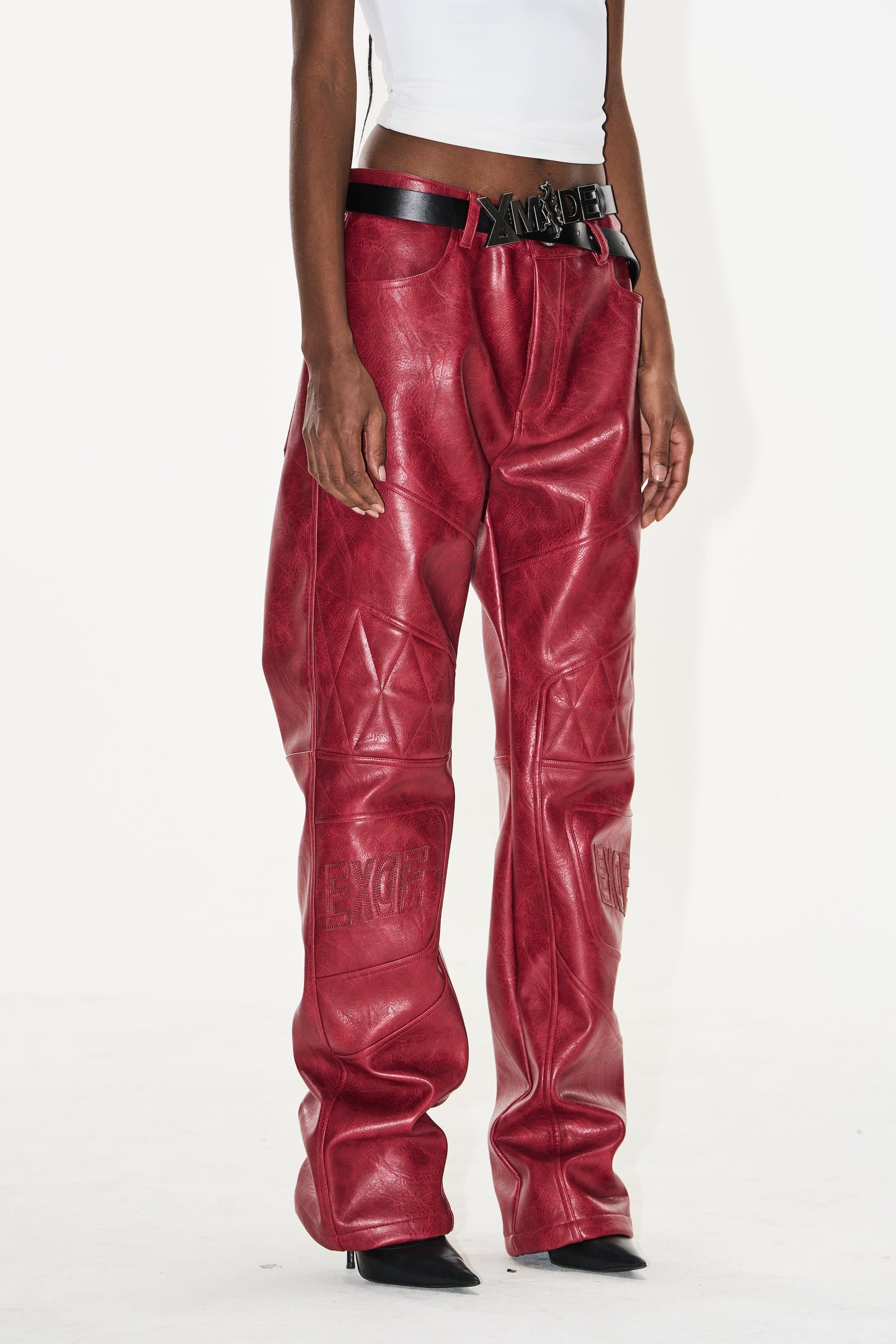 EXITMODE BY BLINDNOPLAN 25SS Cross horse leather pants