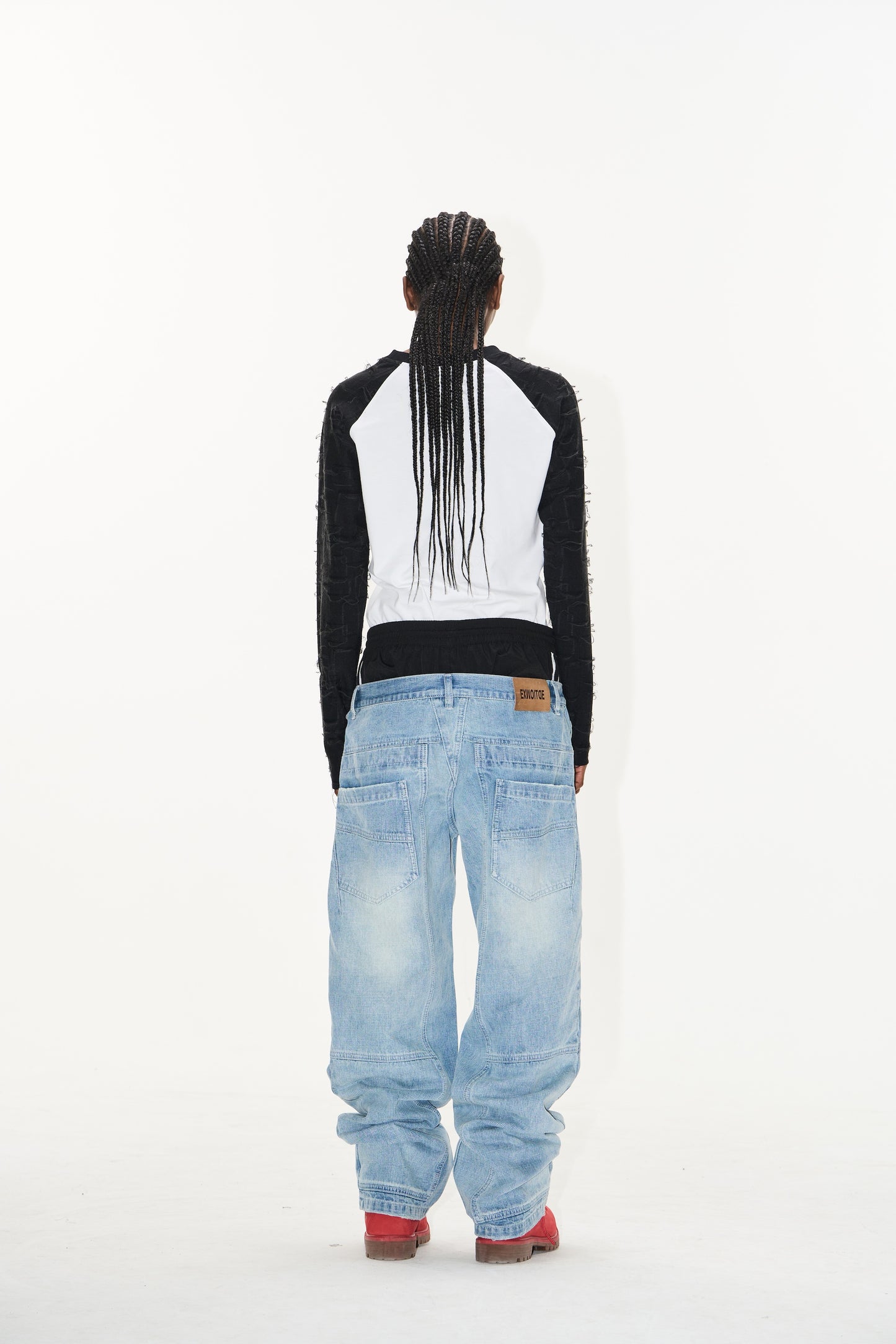 EXTMODE BY BLINDNOPLAN 25SS TWO-waisted sports lumber jeans