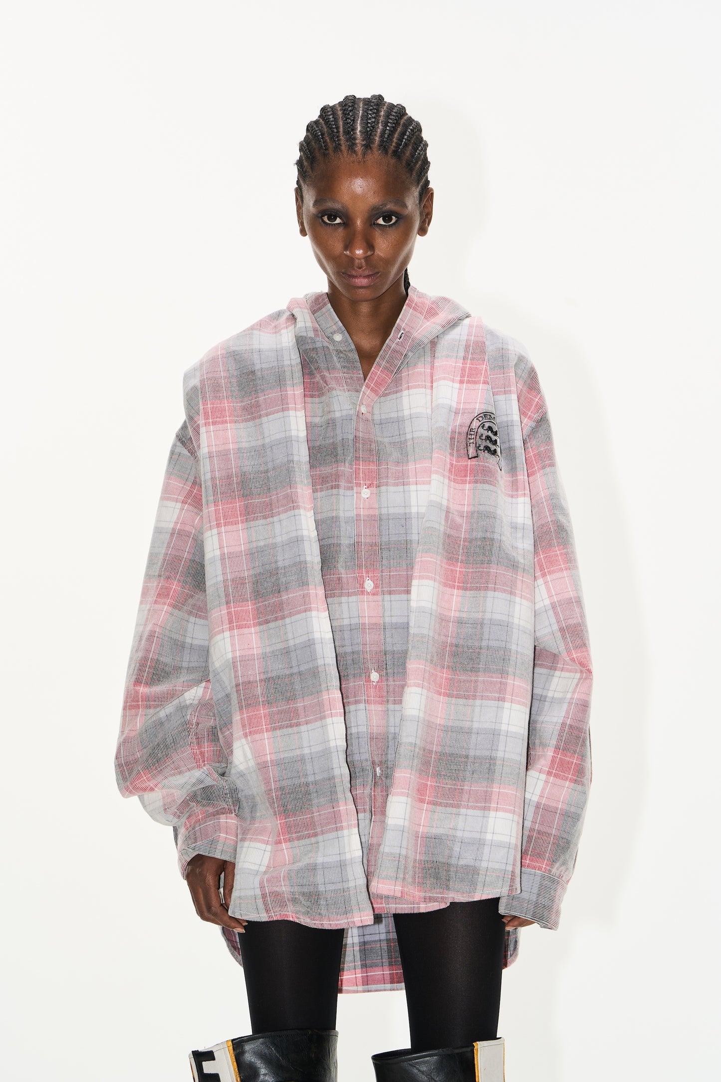 EXITMODE BY BLINDNOPLAN 25SS Washed cross horse Mask hoodie