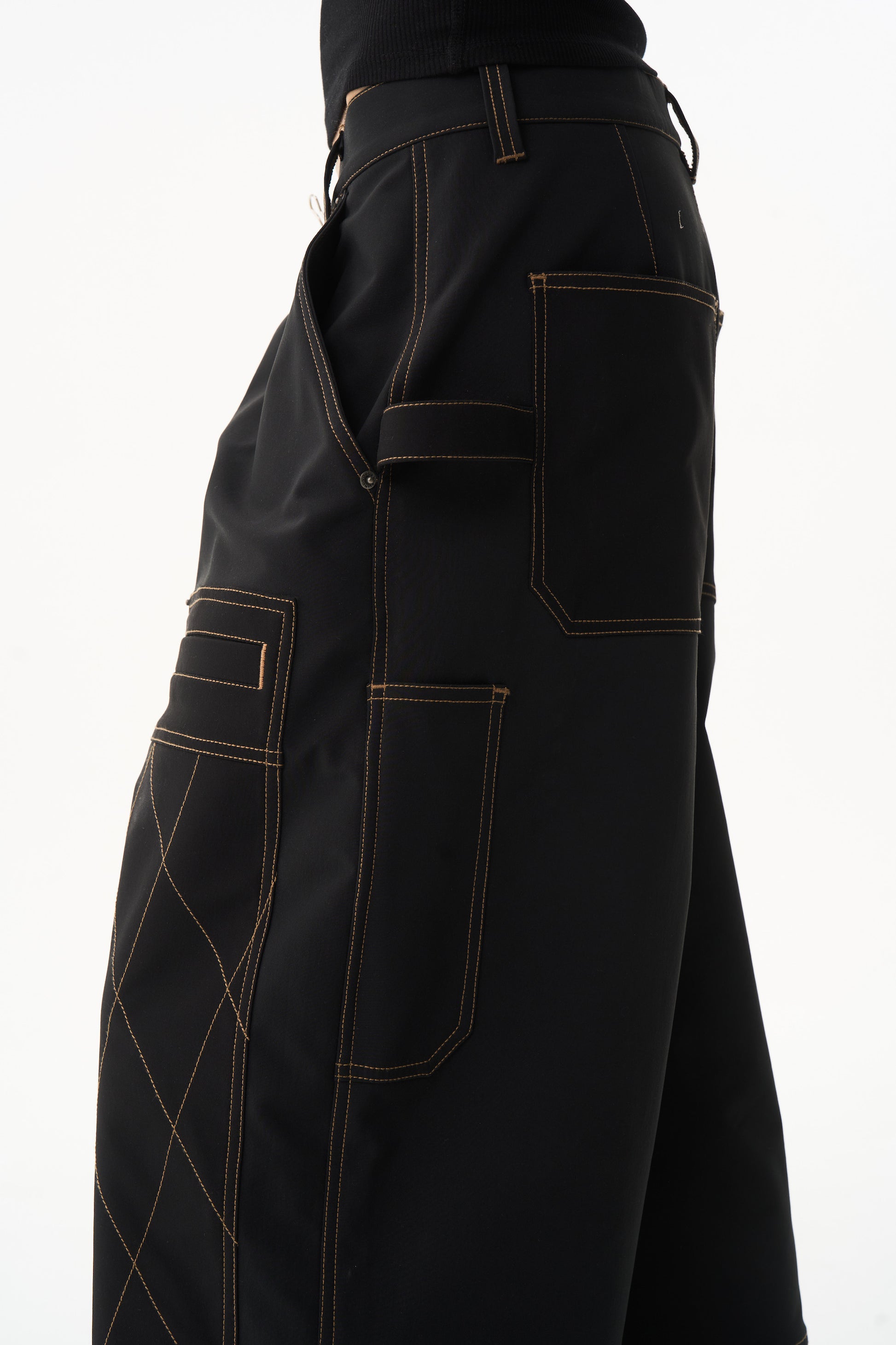 BLIND NO PLAN EXITMODE 26SS Color-Block Quilted Lumber Pants