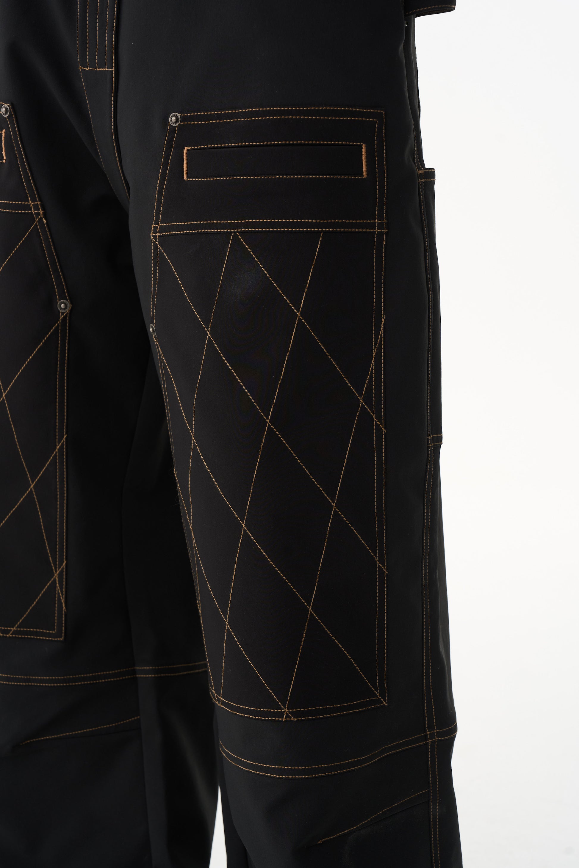 BLIND NO PLAN EXITMODE 26SS Color-Block Quilted Lumber Pants