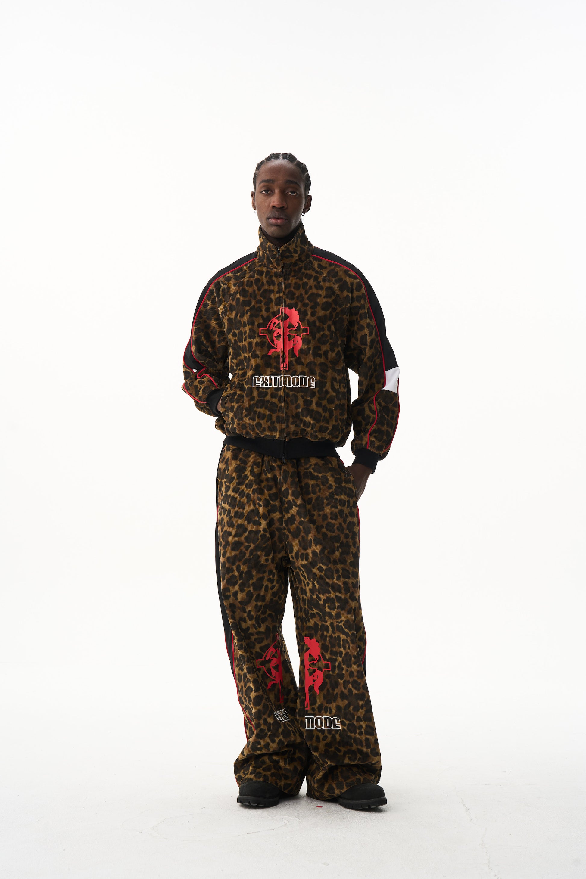 BLIND NO PLAN EXITMODE 26SS Retro American Leopard Print Long Sleeve Jacket