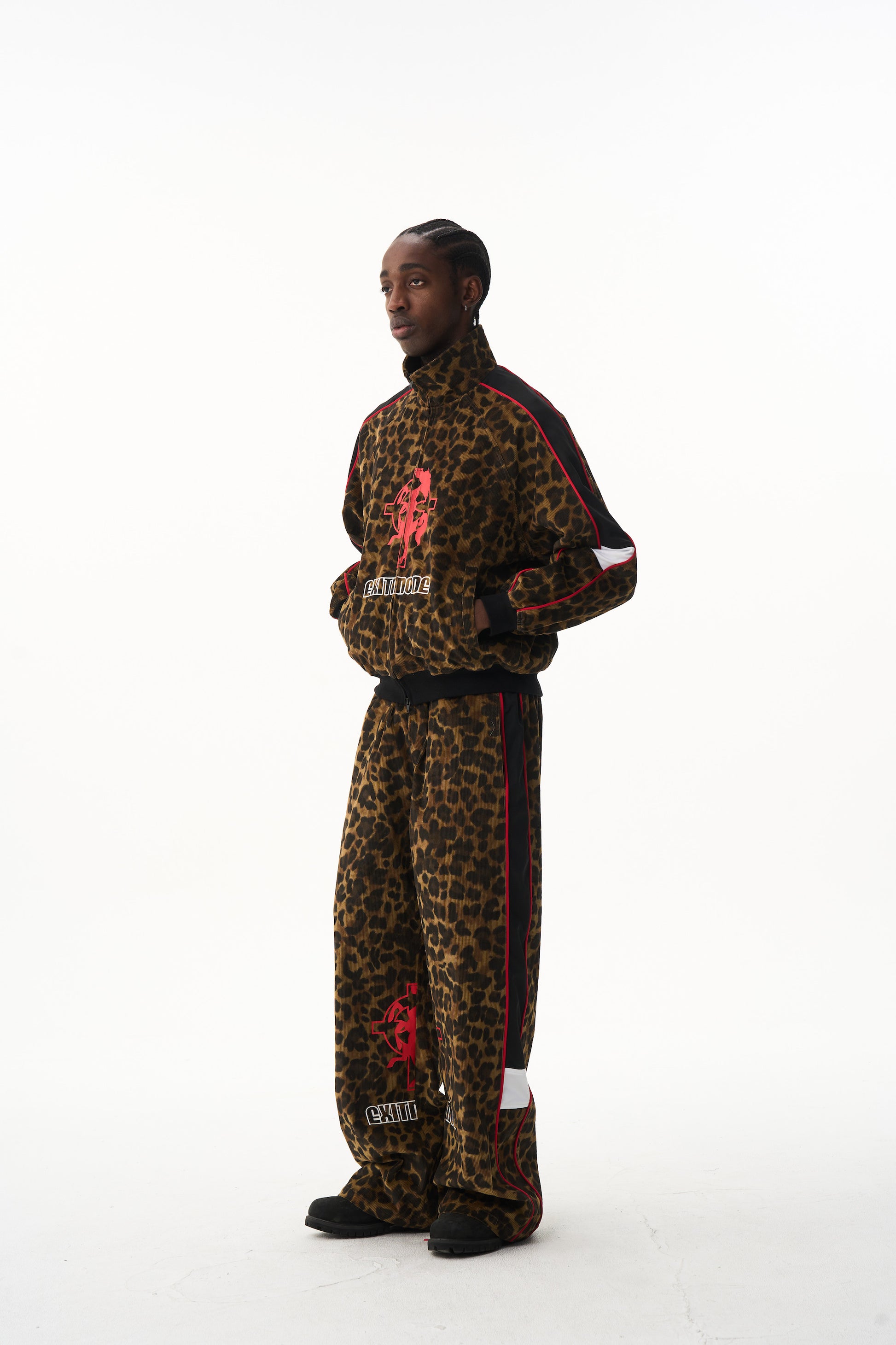 BLIND NO PLAN EXITMODE 26SS Retro American Leopard Print Long Sleeve Jacket