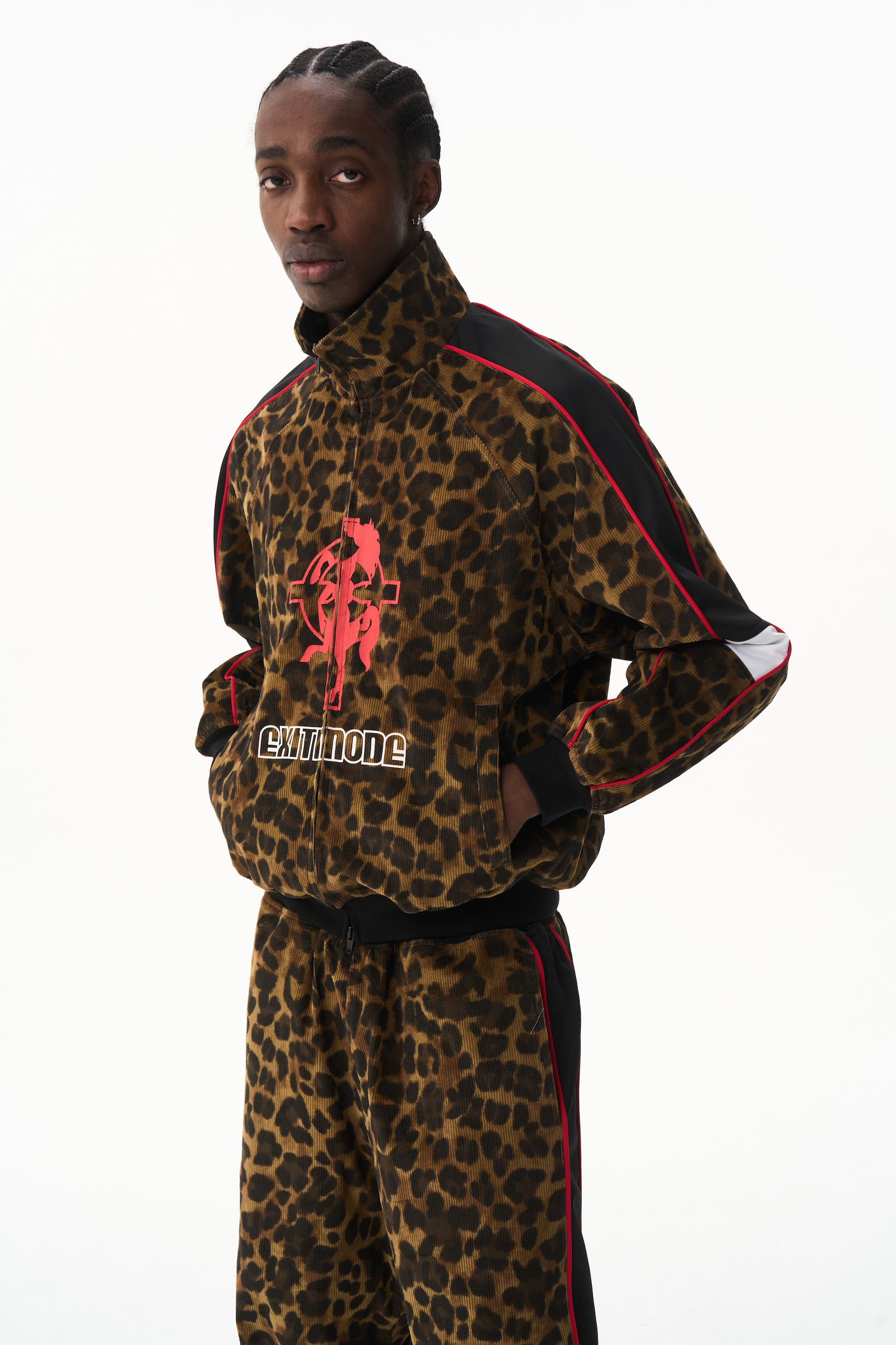 BLIND NO PLAN EXITMODE 26SS Retro American Leopard Print Long Sleeve Jacket