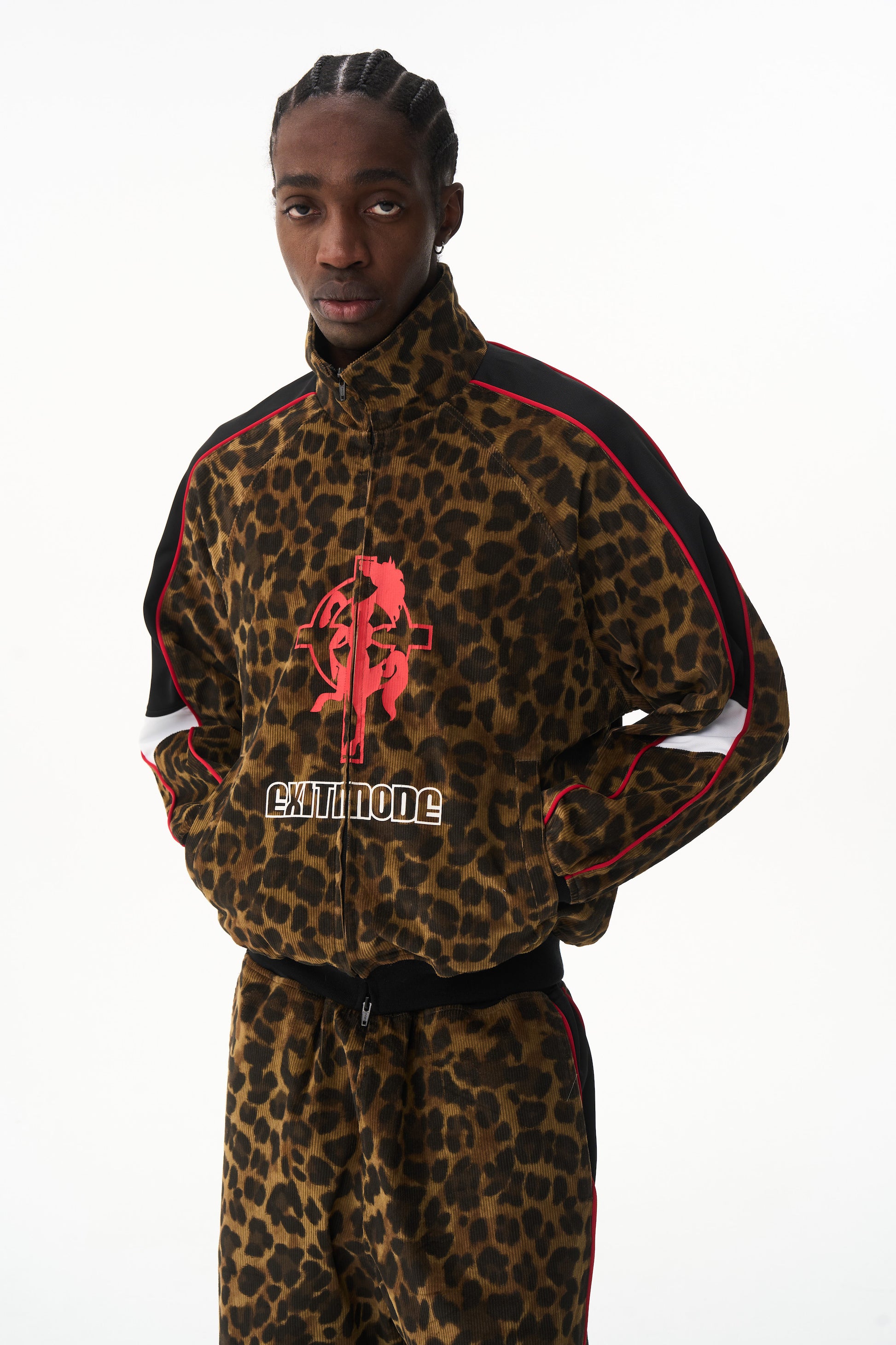 BLIND NO PLAN EXITMODE 26SS Retro American Leopard Print Long Sleeve Jacket