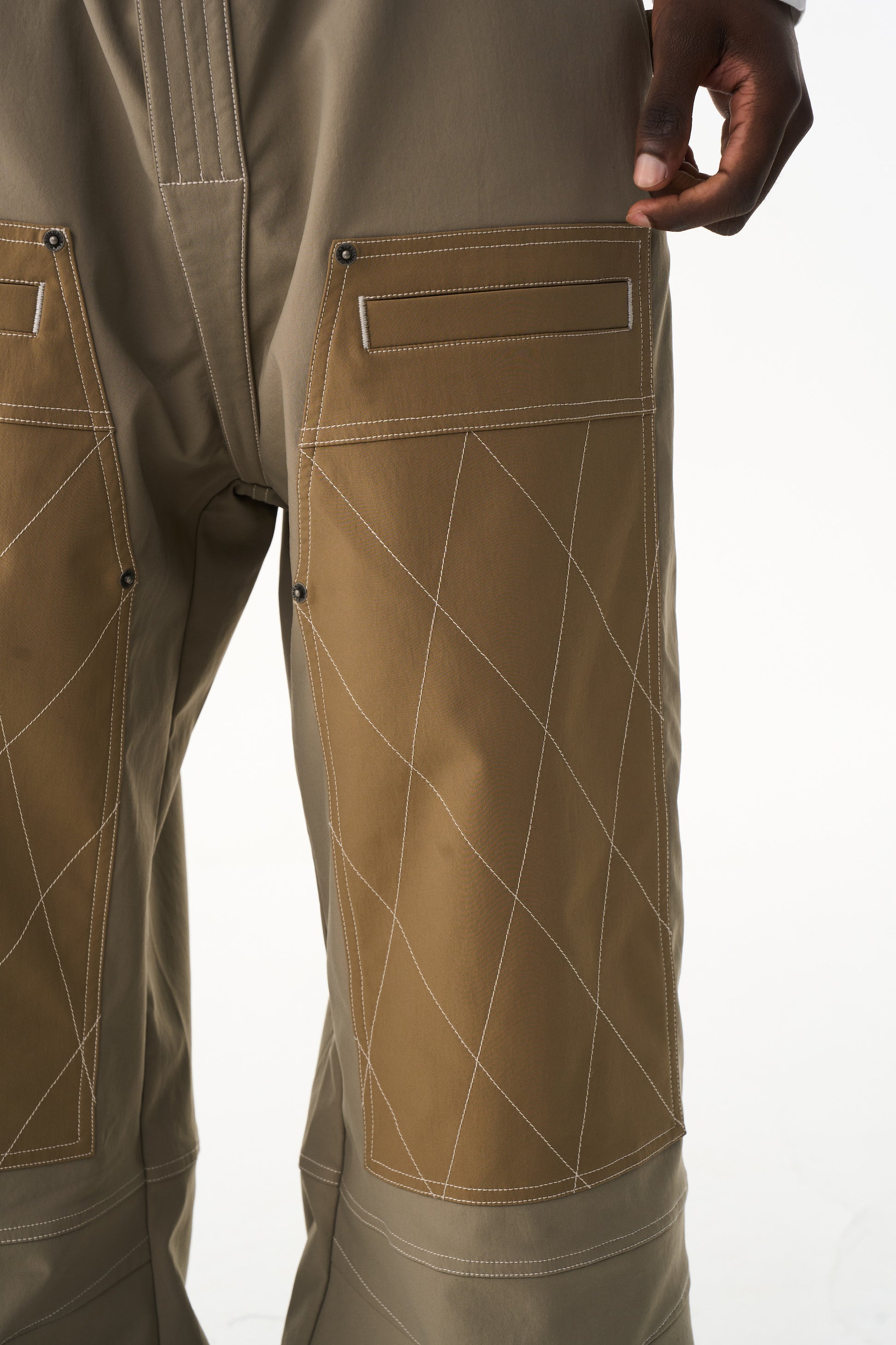 BLIND NO PLAN EXITMODE 26SS Color-Block Quilted Lumber Pants