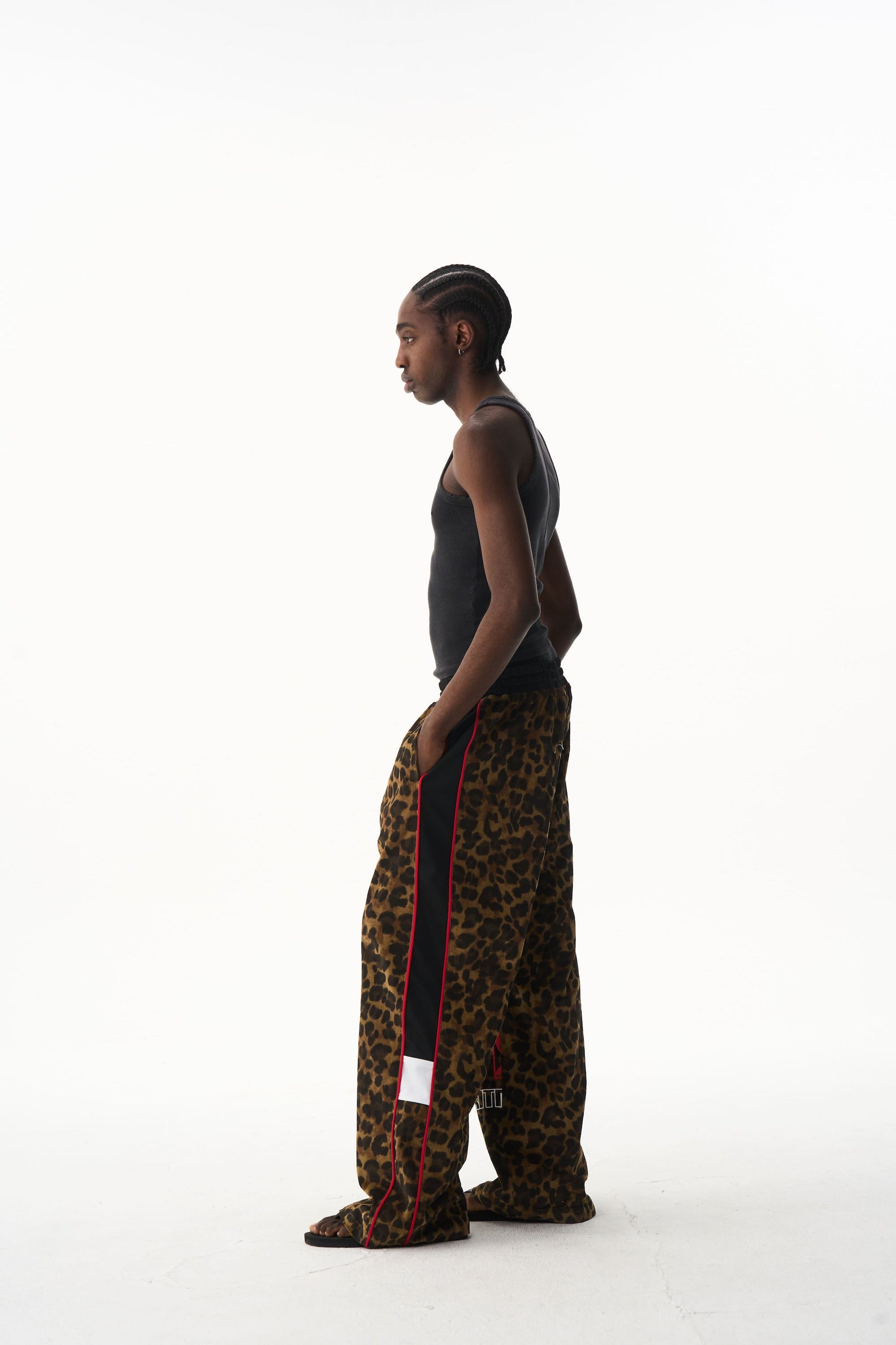 BLIND NO PLAN EXITMODE 26SS Retro Leopard Print Casual Straight Baggy Pants