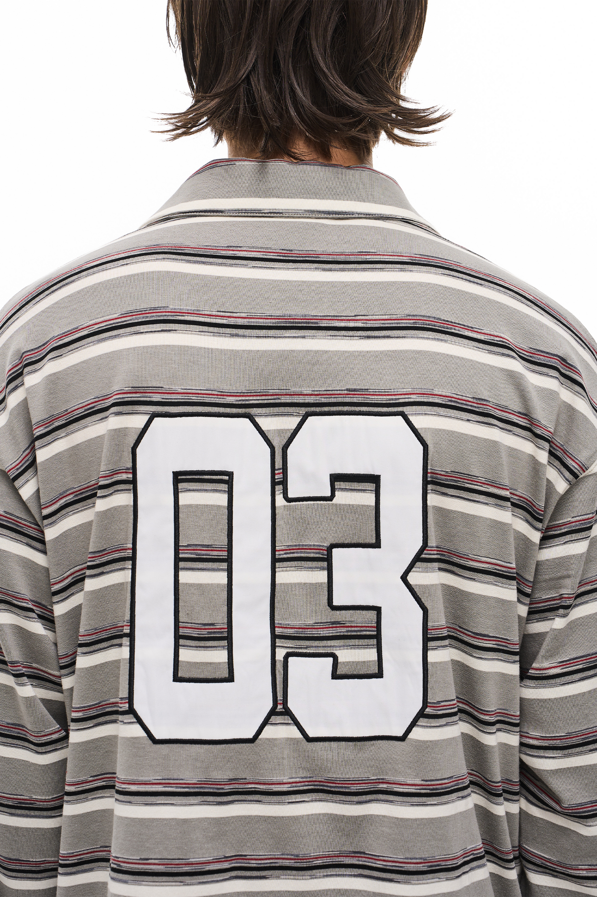 EXITMODE EXITMODE Retro American Sport-Inspired Embroidered Polo Long Sleeve Shirt