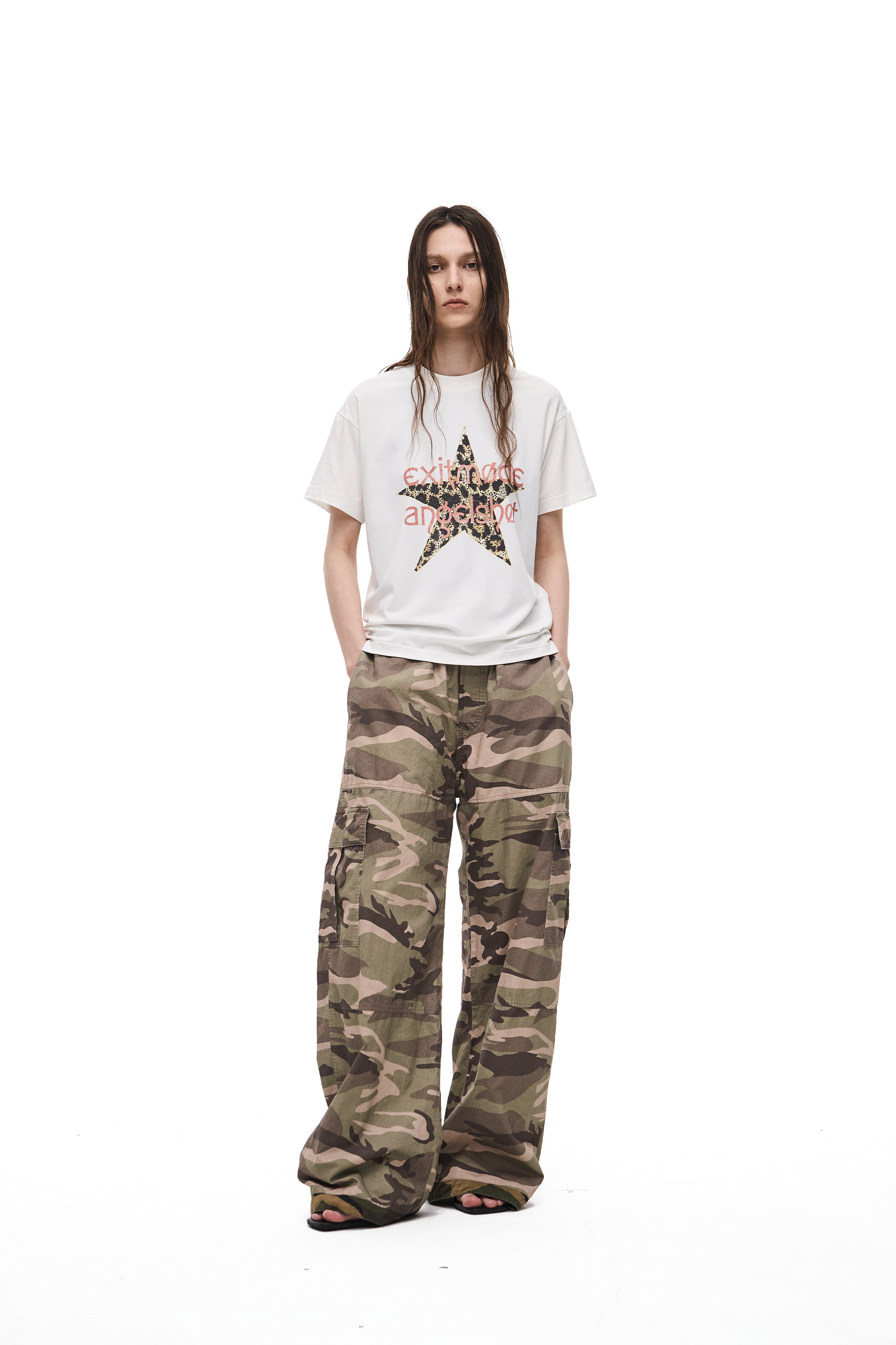 EXITMODE EXITMODE Vintage Washed Reversible Camouflage Distressed Loose-Fit Utility Pants – Unisex
