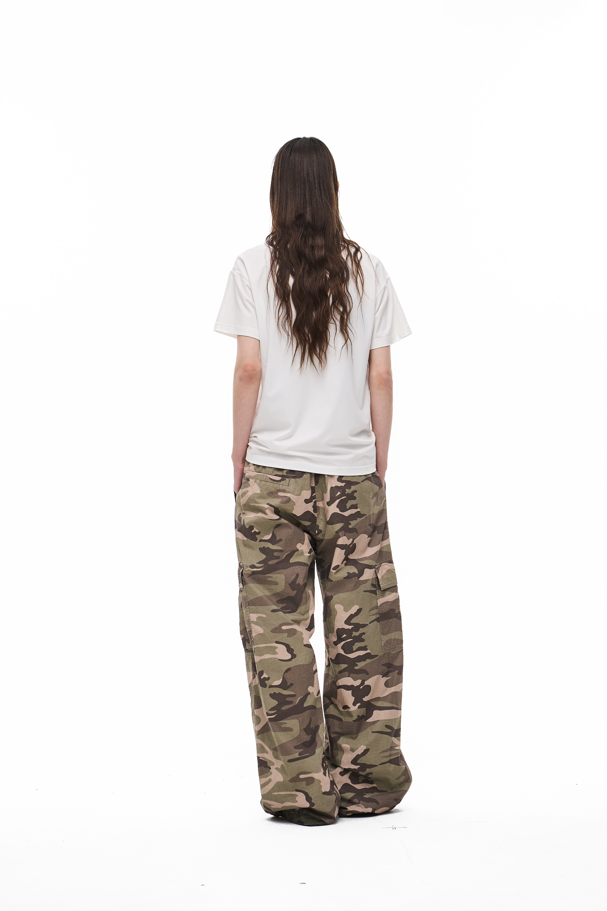 EXITMODE EXITMODE Vintage Washed Reversible Camouflage Distressed Loose-Fit Utility Pants – Unisex