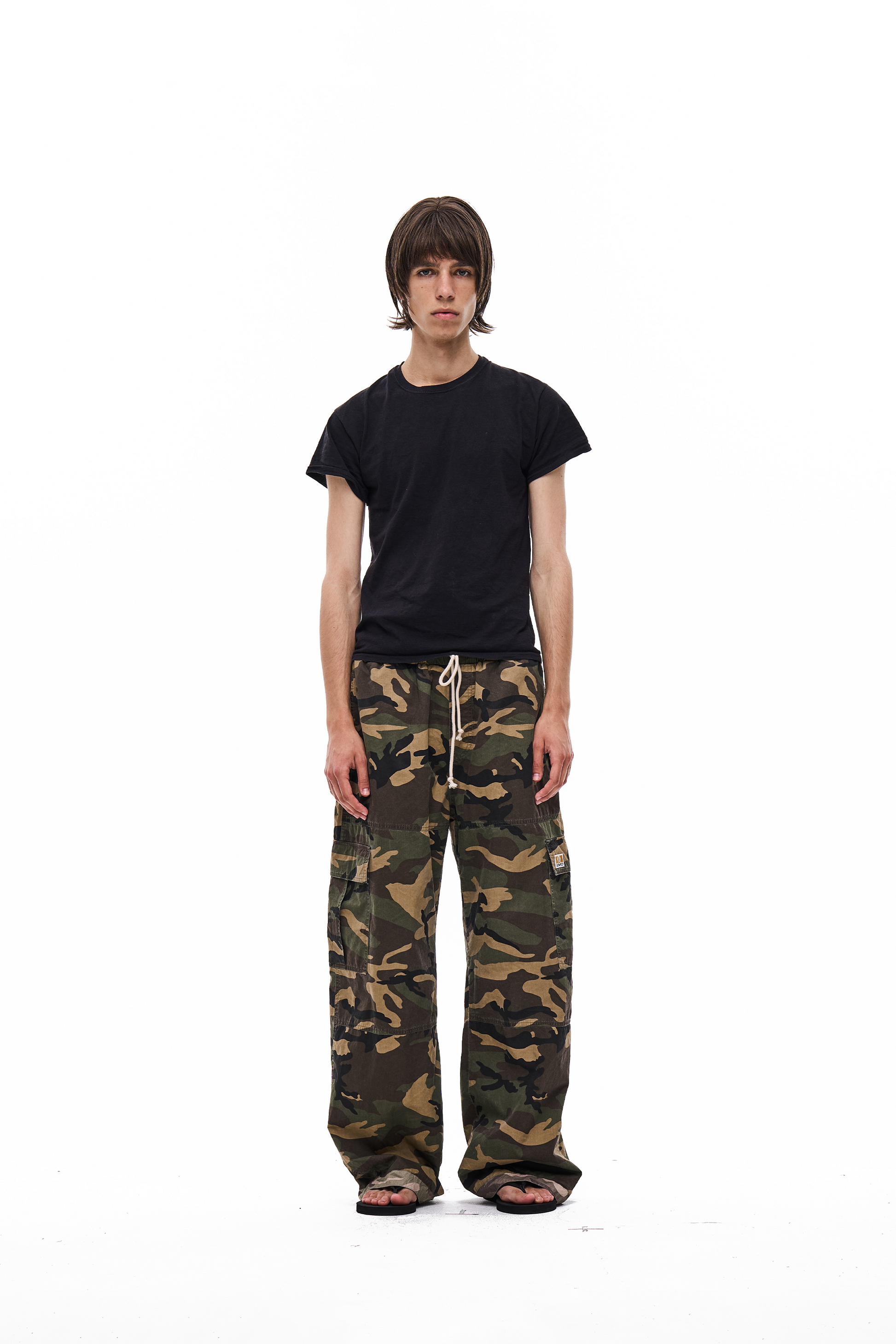 EXITMODE EXITMODE Vintage Washed Reversible Camouflage Distressed Loose-Fit Utility Pants – Unisex