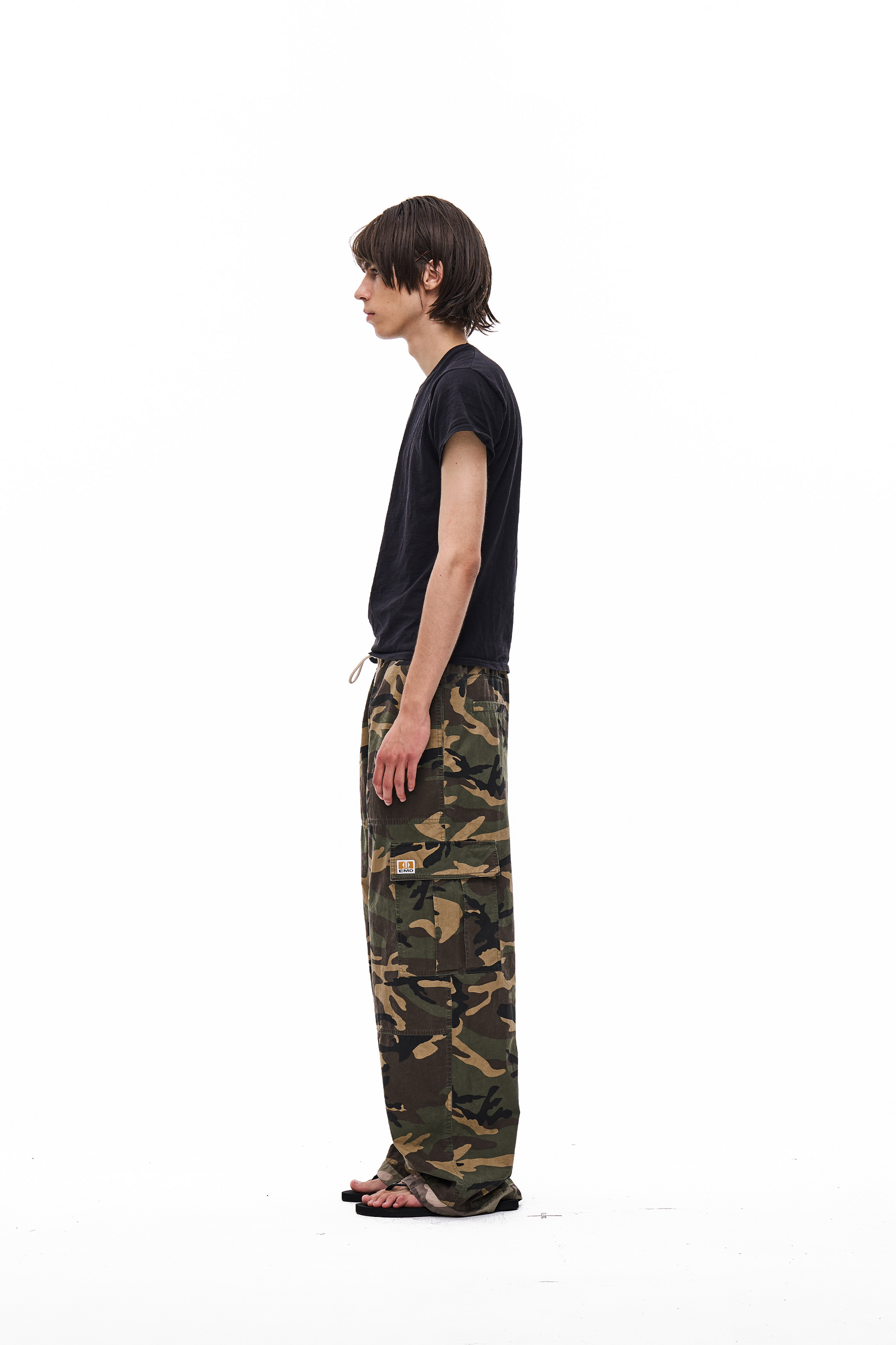 EXITMODE EXITMODE Vintage Washed Reversible Camouflage Distressed Loose-Fit Utility Pants – Unisex