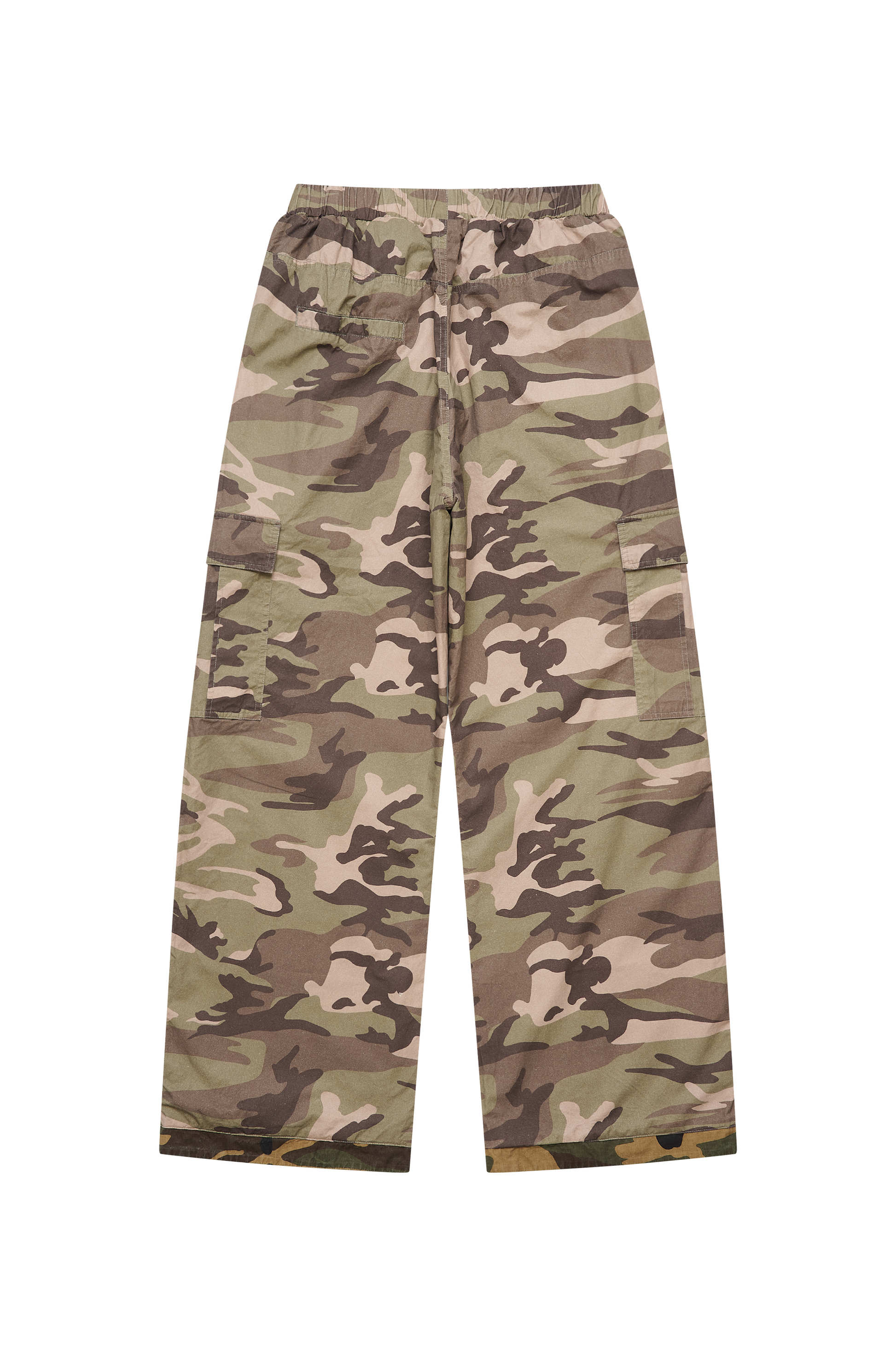 EXITMODE EXITMODE Vintage Washed Reversible Camouflage Distressed Loose-Fit Utility Pants – Unisex