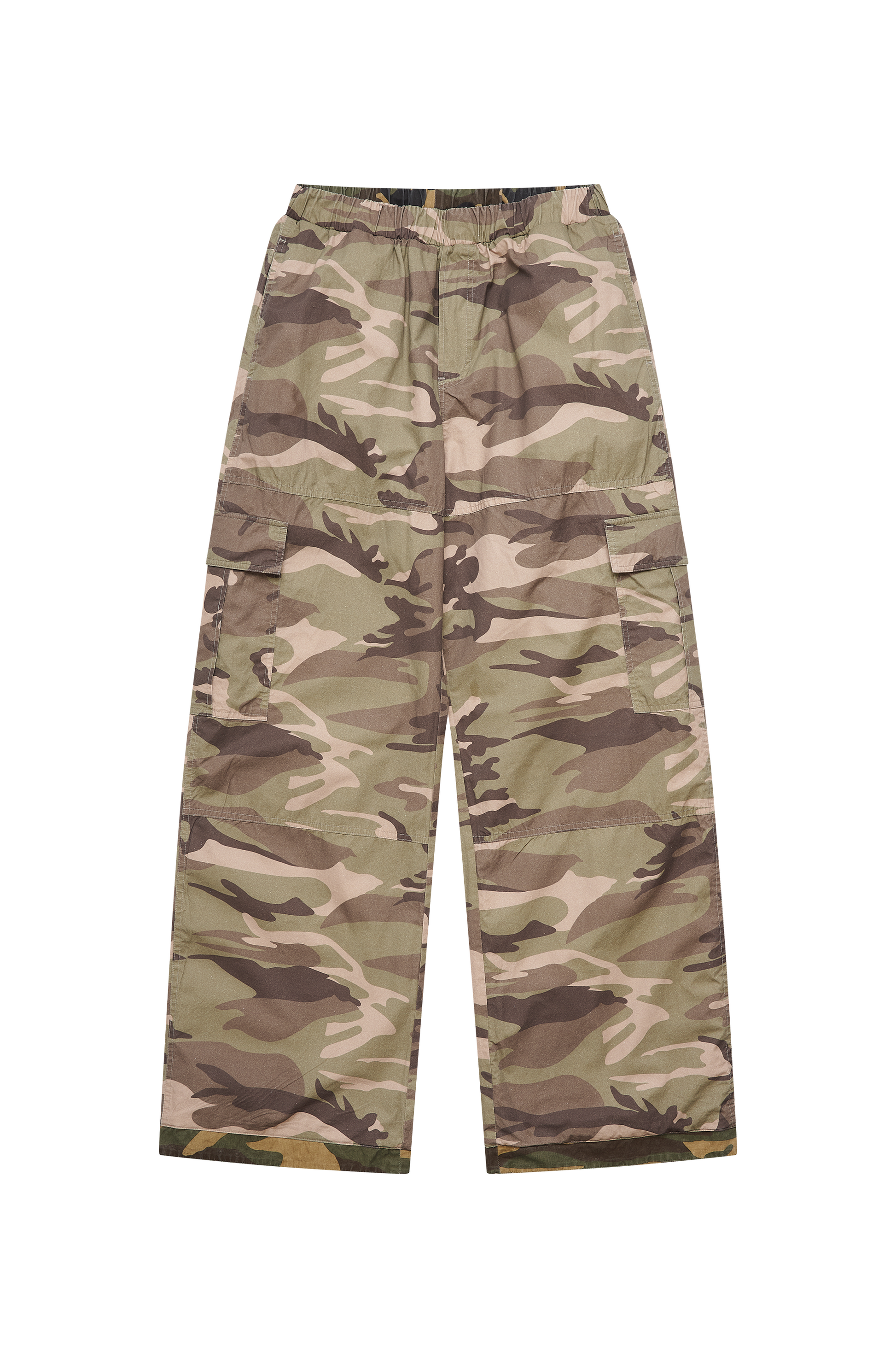EXITMODE EXITMODE Vintage Washed Reversible Camouflage Distressed Loose-Fit Utility Pants – Unisex