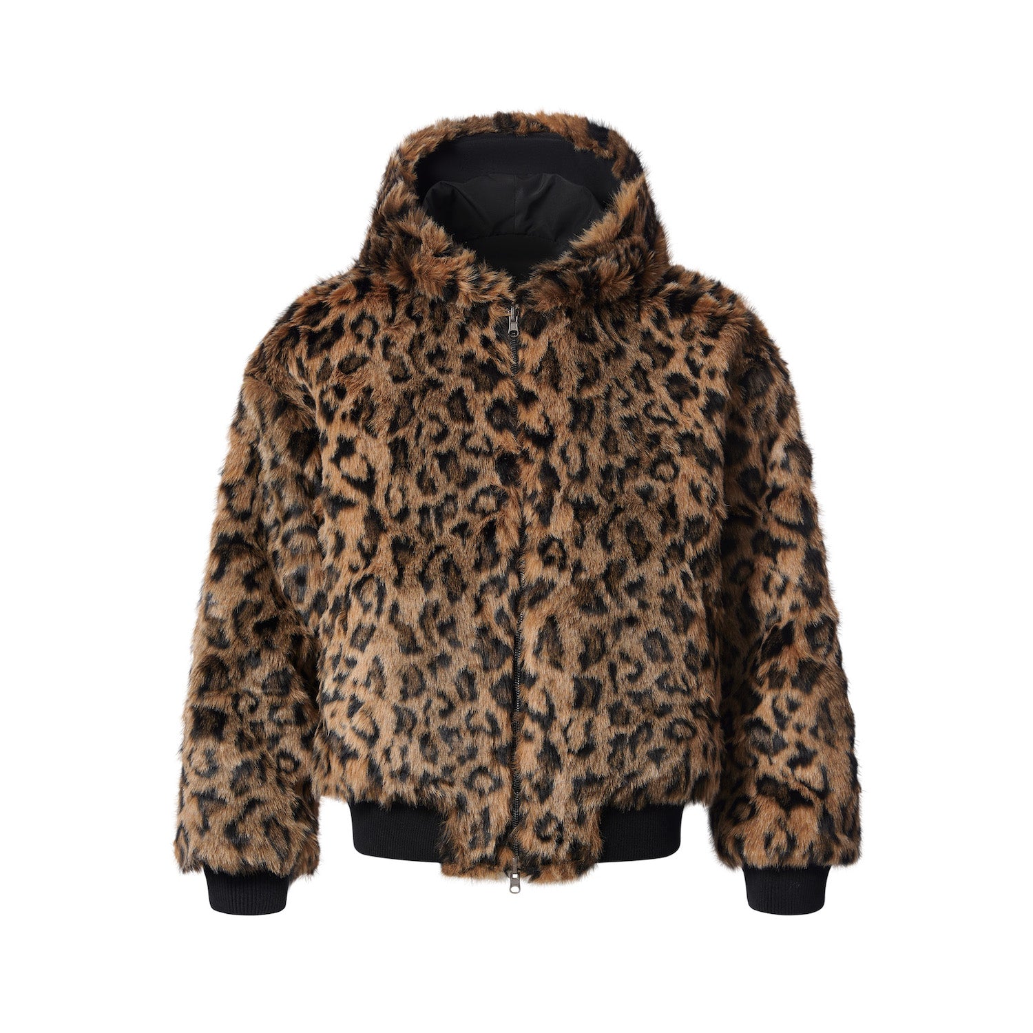 BLIND NO PLAN EXITMODE BY BLINDNOPLAN 25AW Reversible Plush Winter Jacket – Leopard Print
