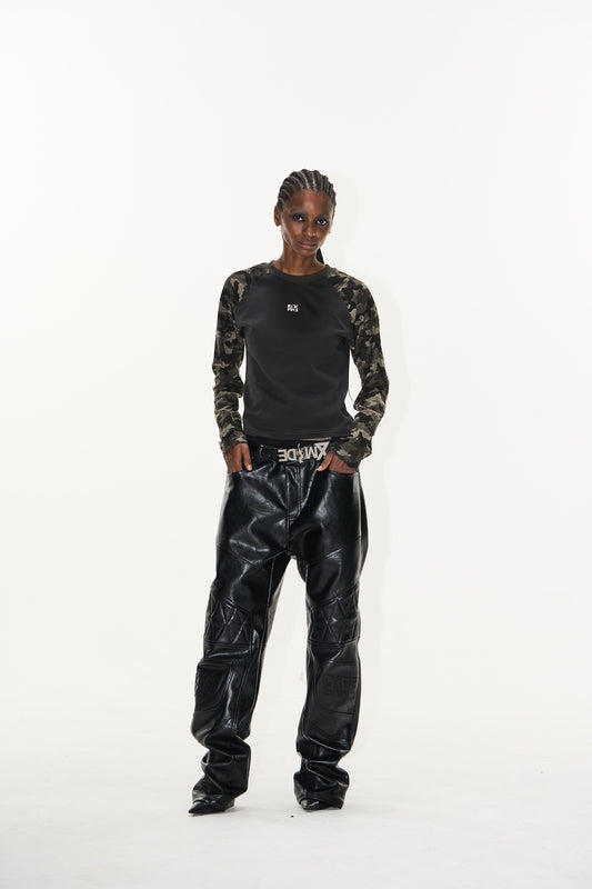 BLINDNOPLAN EXITMODE BY BLINDNOPLAN 25SS Cross horse leather pants