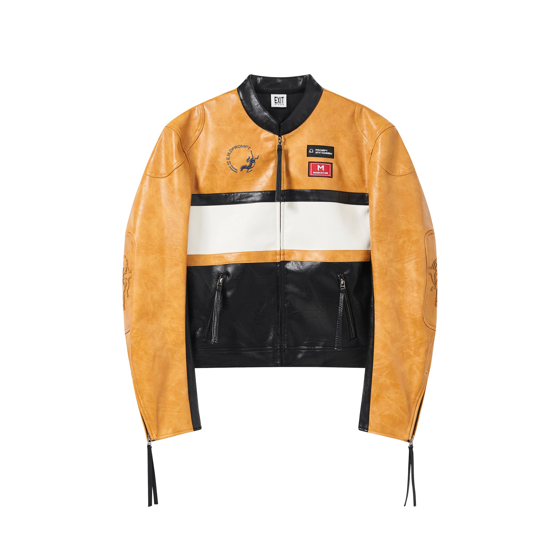 BLIND NO PLAN EXITMODE BY BLINDNOPLAN 25AW Colorblock Short Leather Sports Jacket