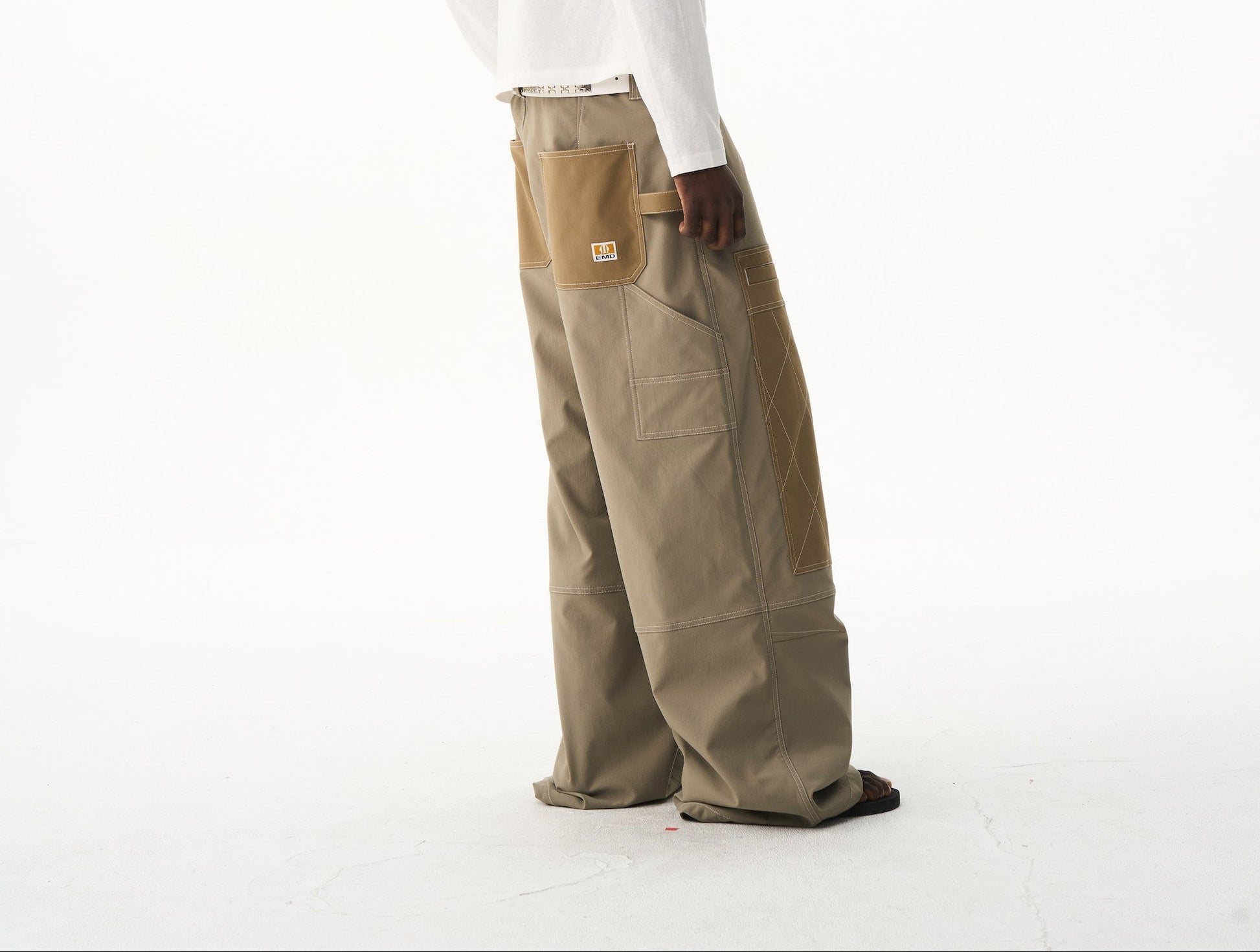 BLIND NO PLAN EXITMODE 26SS Color-Block Quilted Lumber Pants
