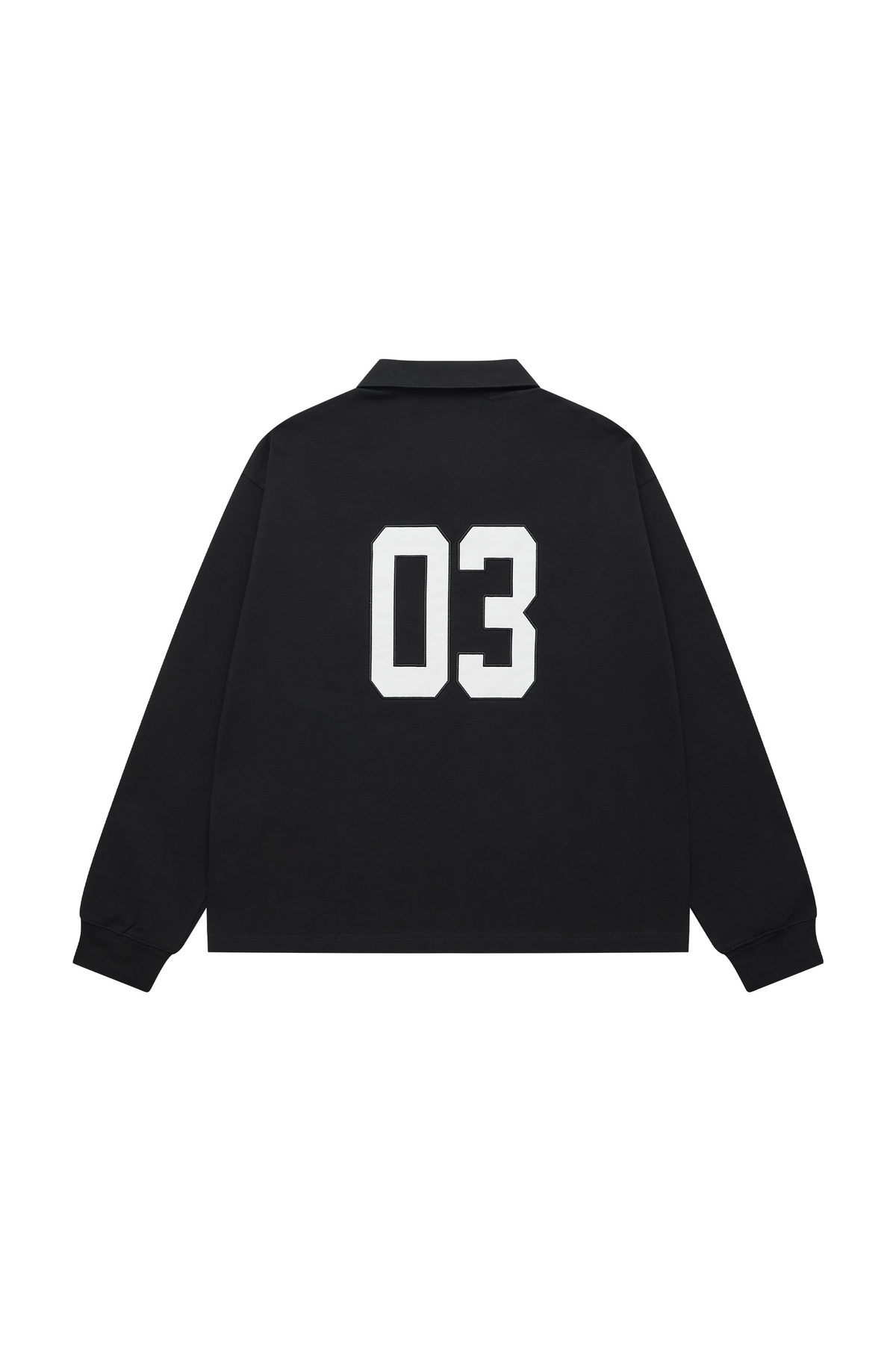 EXITMODE EXITMODE Retro American Sport-Inspired Embroidered Polo Long Sleeve Shirt