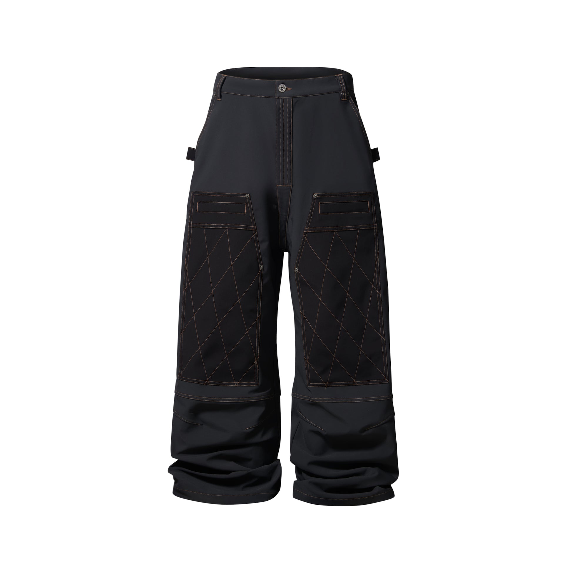 BLIND NO PLAN EXITMODE 26SS Color-Block Quilted Lumber Pants Dark Gray