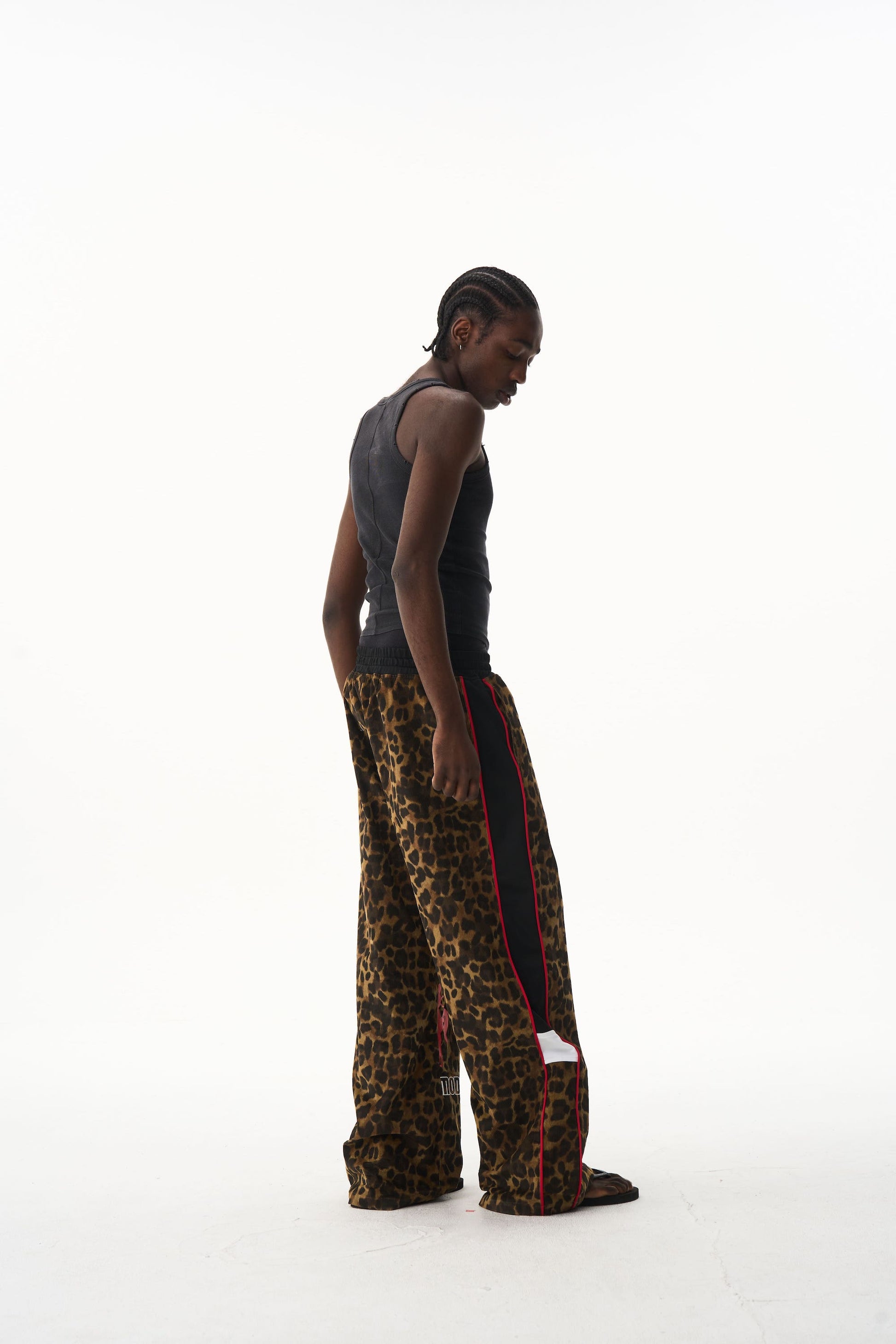 BLIND NO PLAN EXITMODE 26SS Retro Leopard Print Casual Straight Baggy Pants