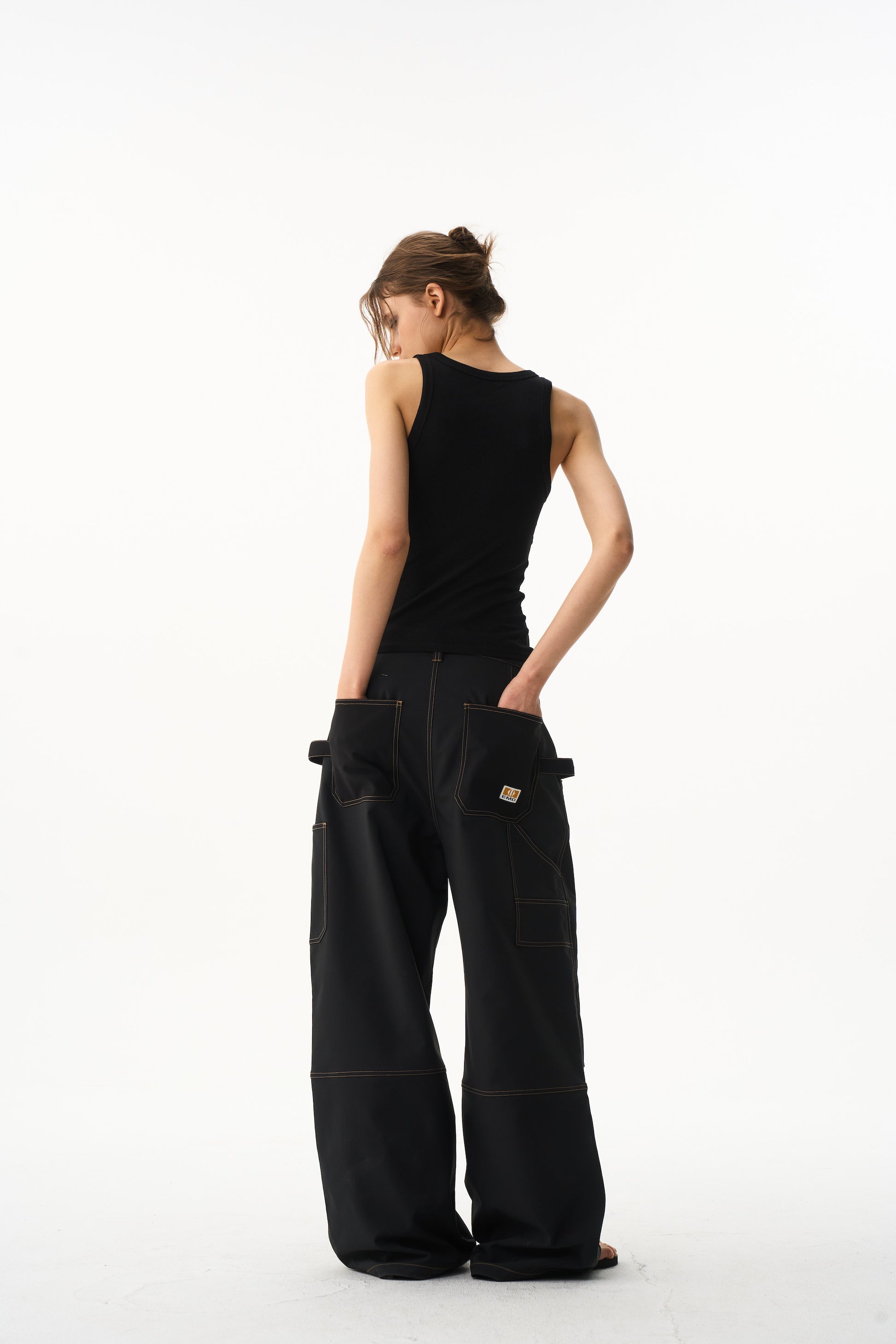 BLIND NO PLAN EXITMODE 26SS Color-Block Quilted Lumber Pants