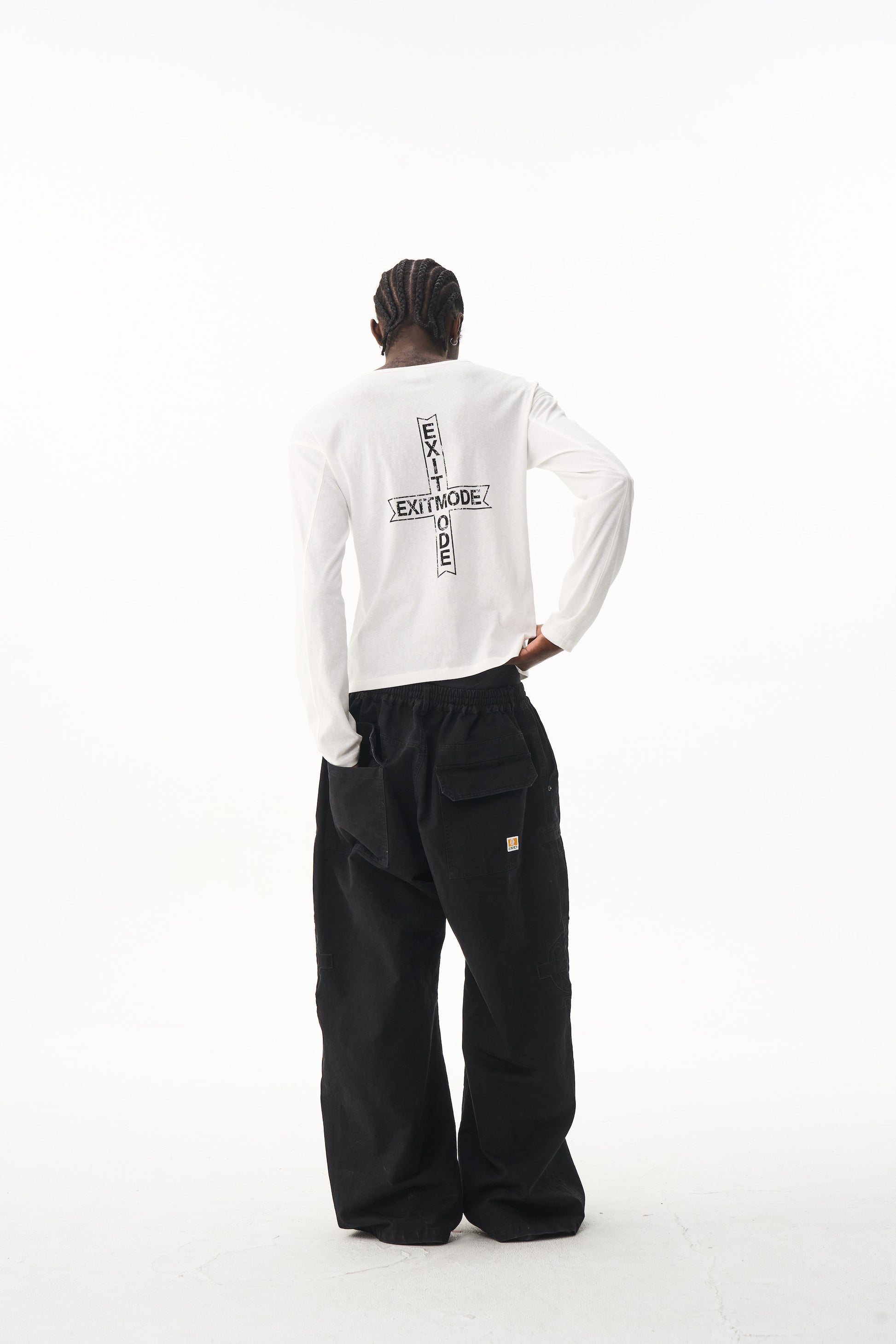 BLIND NO PLAN EXITMODE Battle Horse Embroidered Washed Lumberjack Baggy Pants