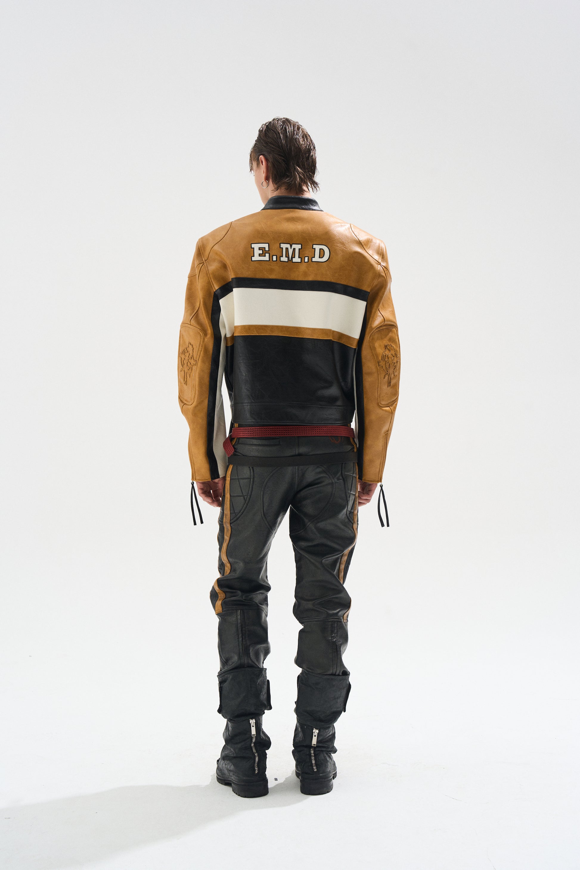 BLIND NO PLAN EXITMODE BY BLINDNOPLAN 25AW Colorblock Short Leather Sports Jacket
