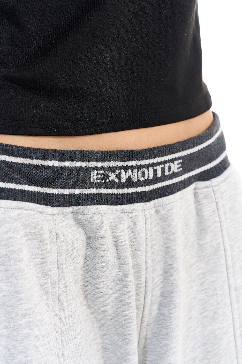 BLIND NO PLAN EXITMODE BY BLINDNOPLAN 25AW Colorblock Ribbed Curved Sports Pants – Wide Leg