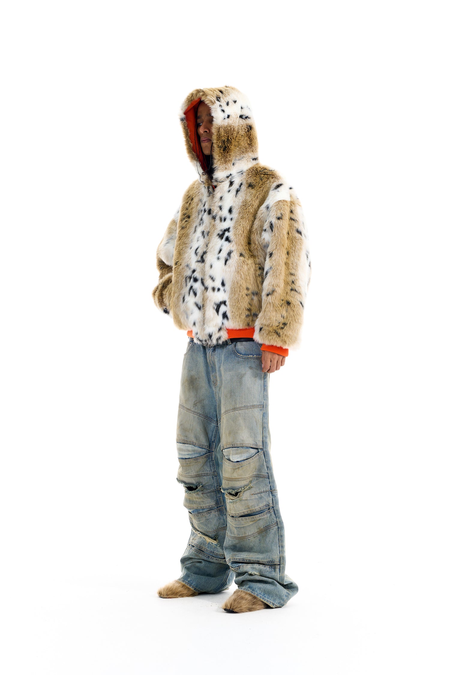 BLIND NO PLAN EXITMODE BY BLINDNOPLAN 25AW Reversible Plush Winter Jacket – Leopard Print