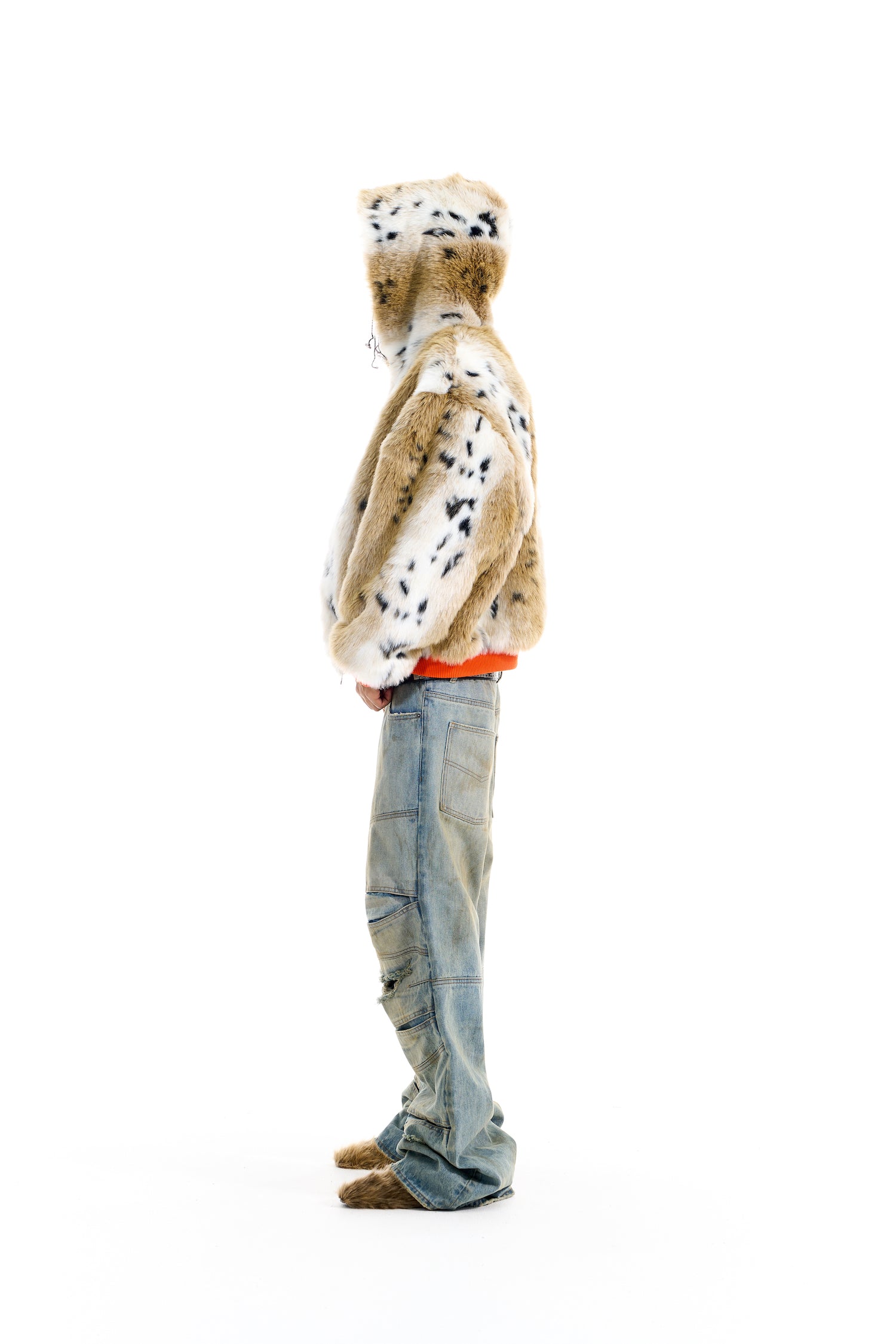 BLIND NO PLAN EXITMODE BY BLINDNOPLAN 25AW Reversible Plush Winter Jacket – Leopard Print