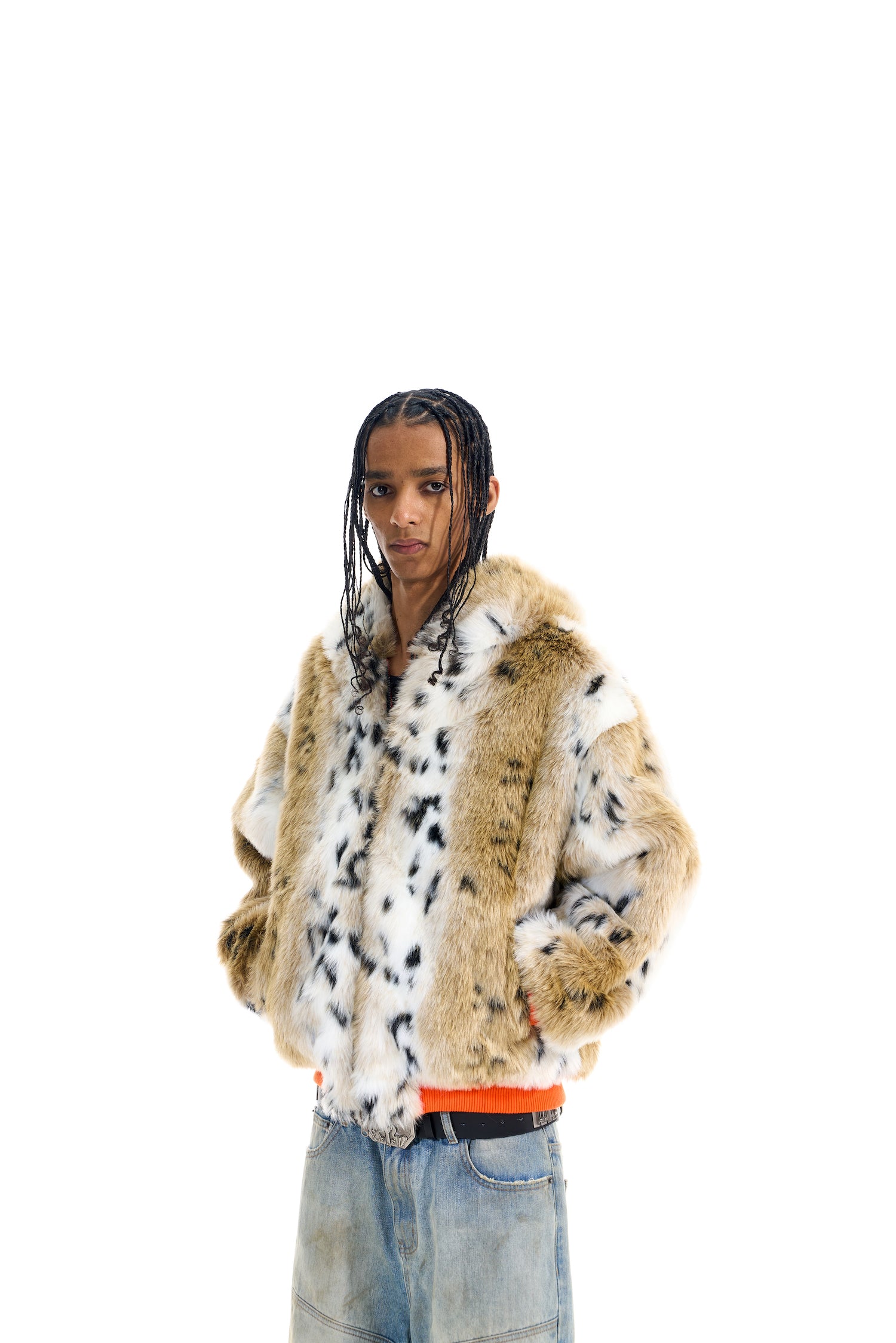 BLIND NO PLAN EXITMODE BY BLINDNOPLAN 25AW Reversible Plush Winter Jacket – Leopard Print
