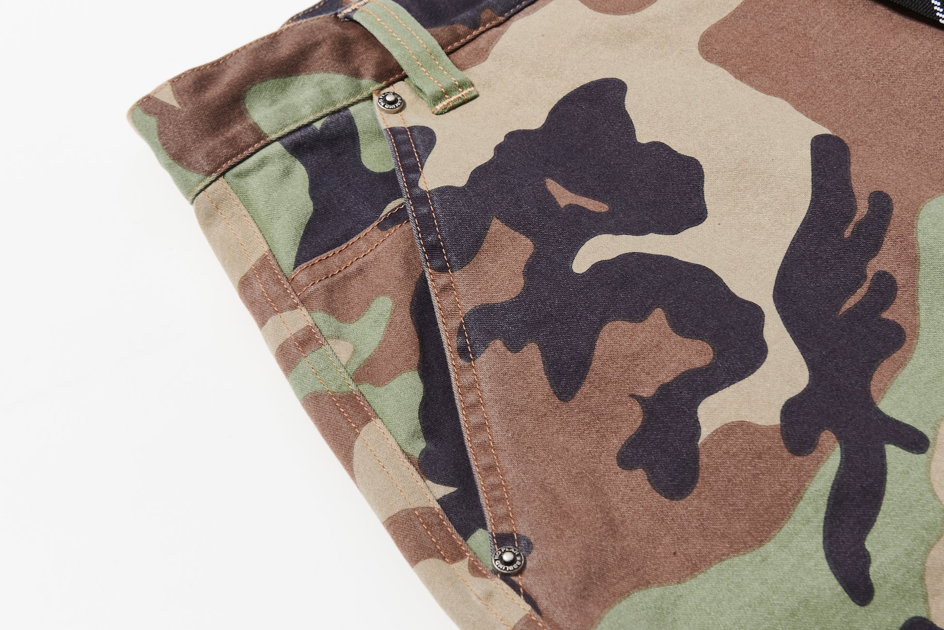 BLIND NO PLAN EXITMODE 26SS Baggy Patchwork Camouflage & Leopard Lumberjack Pants