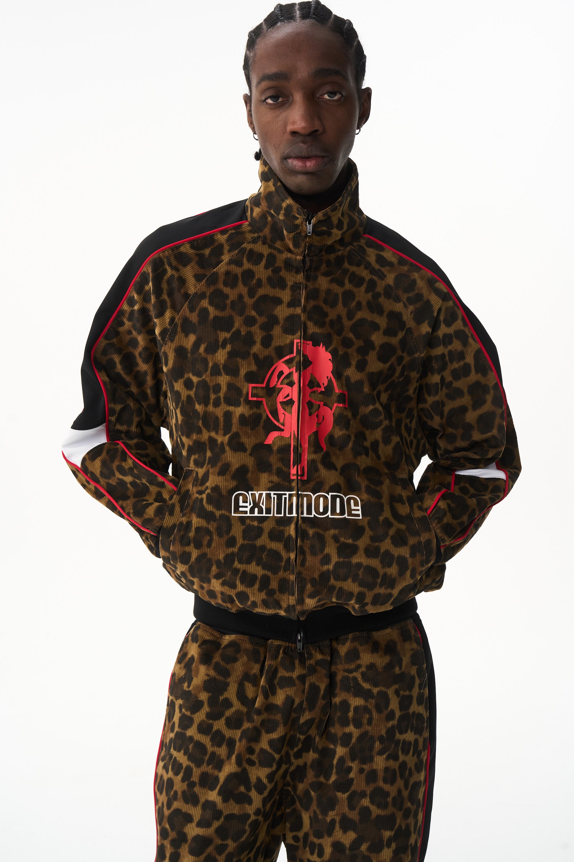 BLIND NO PLAN EXITMODE 26SS Retro American Leopard Print Long Sleeve Jacket