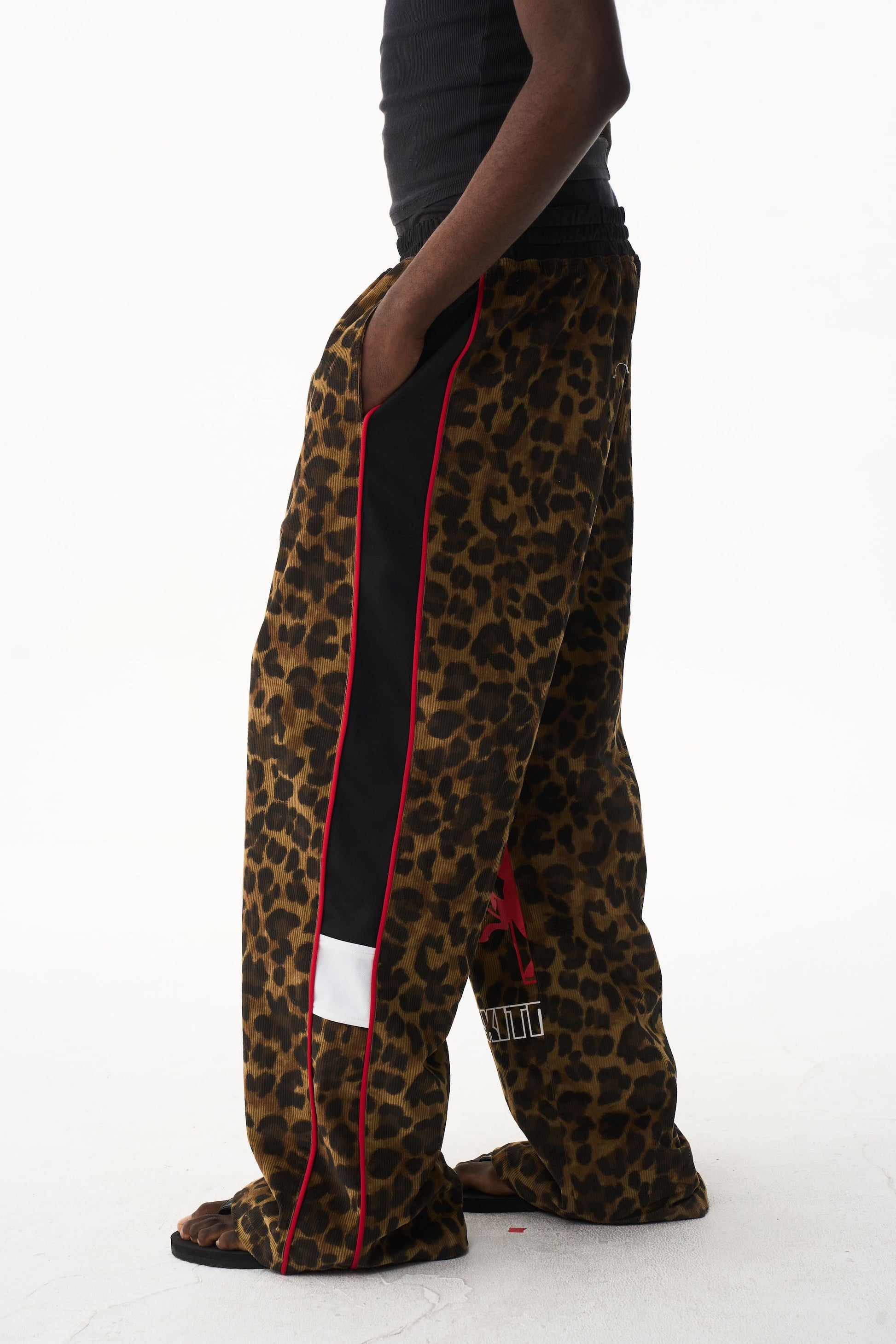 BLIND NO PLAN EXITMODE 26SS Retro Leopard Print Casual Straight Baggy Pants